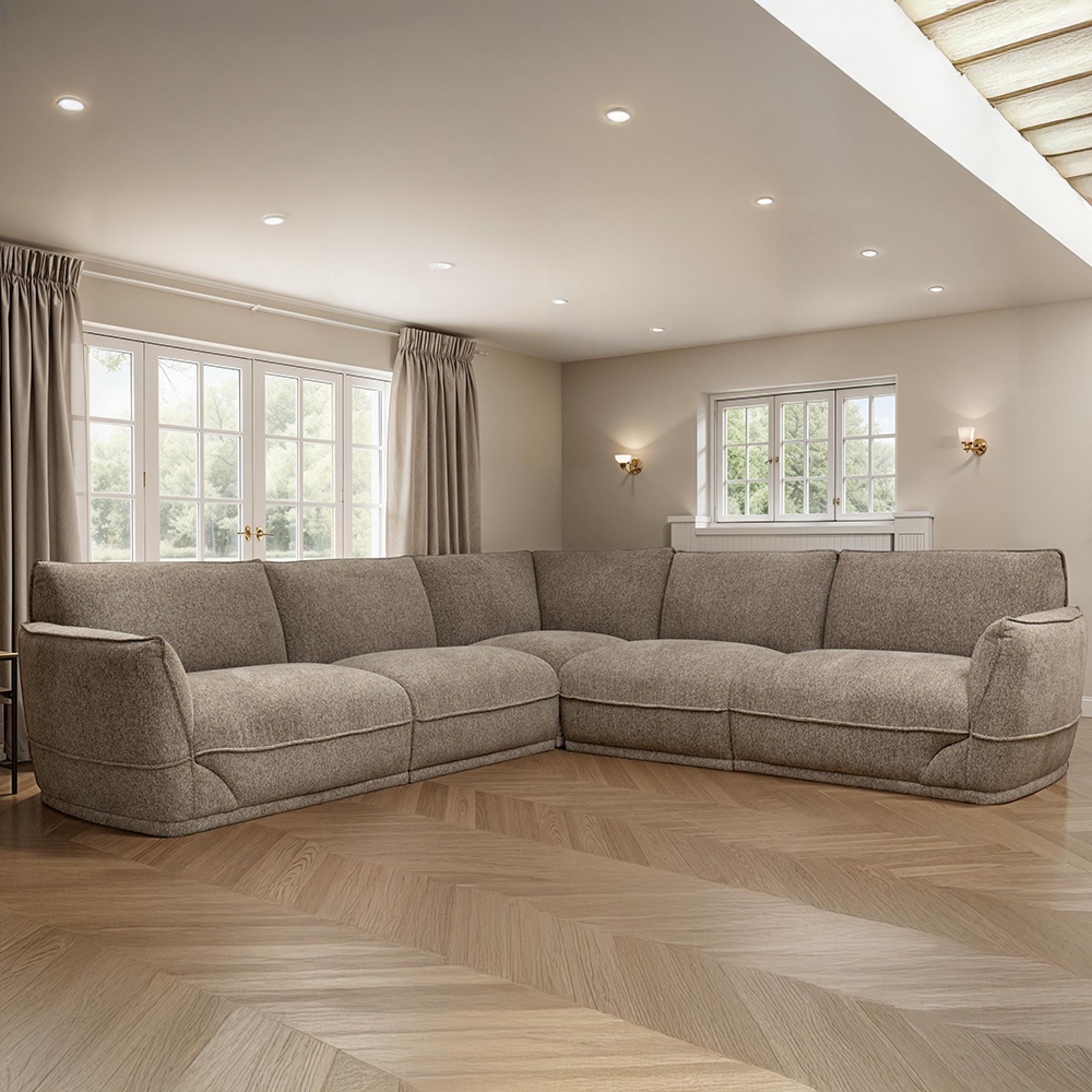 Tamson Corner Sofa - Modular - Fabric - Pebble