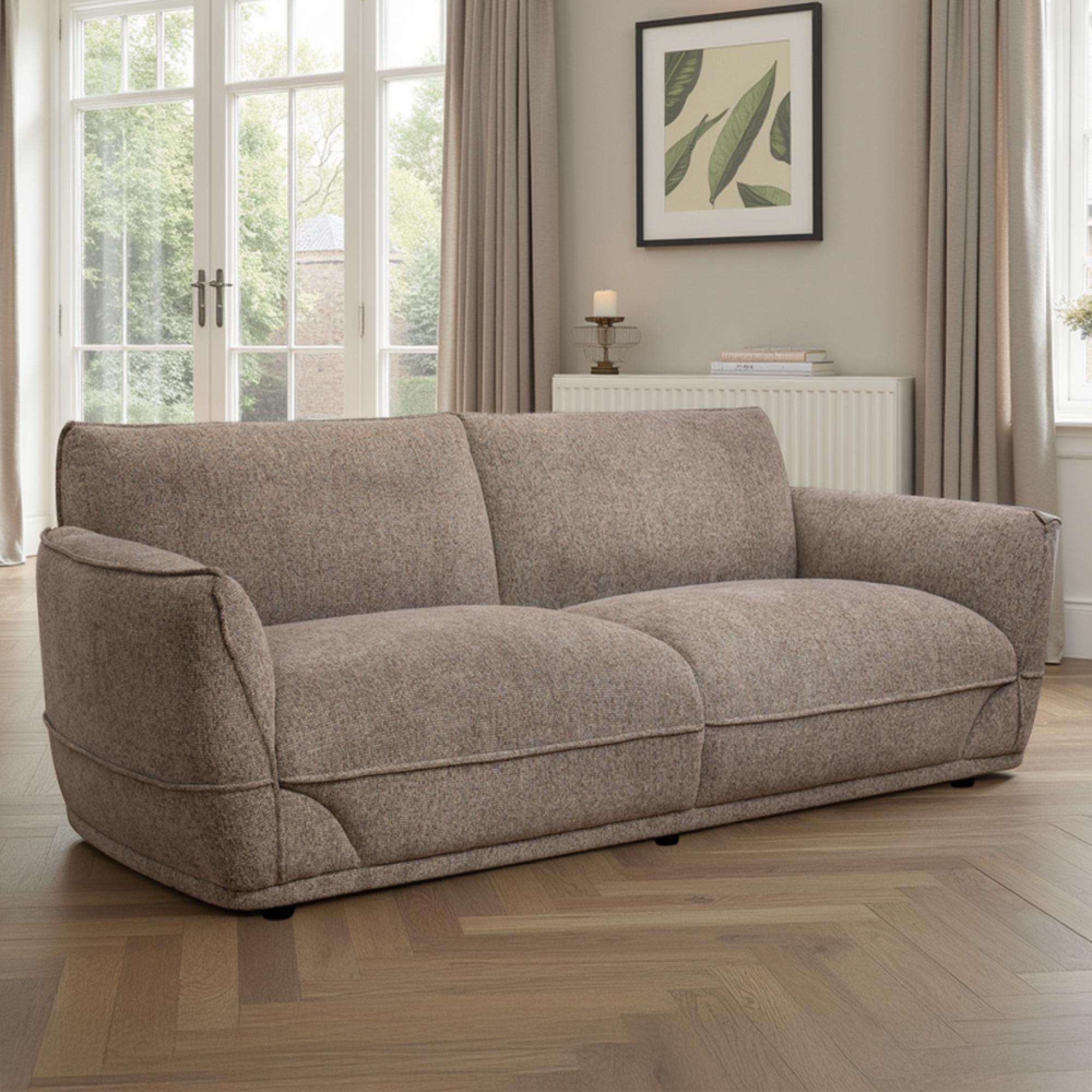 Tamson Sofa - 3 Seater - Fabric - Pebble