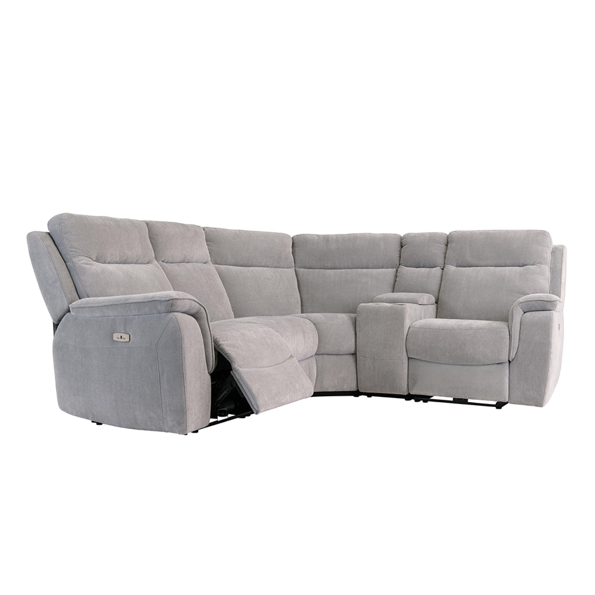 Havana Corner Sofa - Electric Recliner - Fabric - Grey