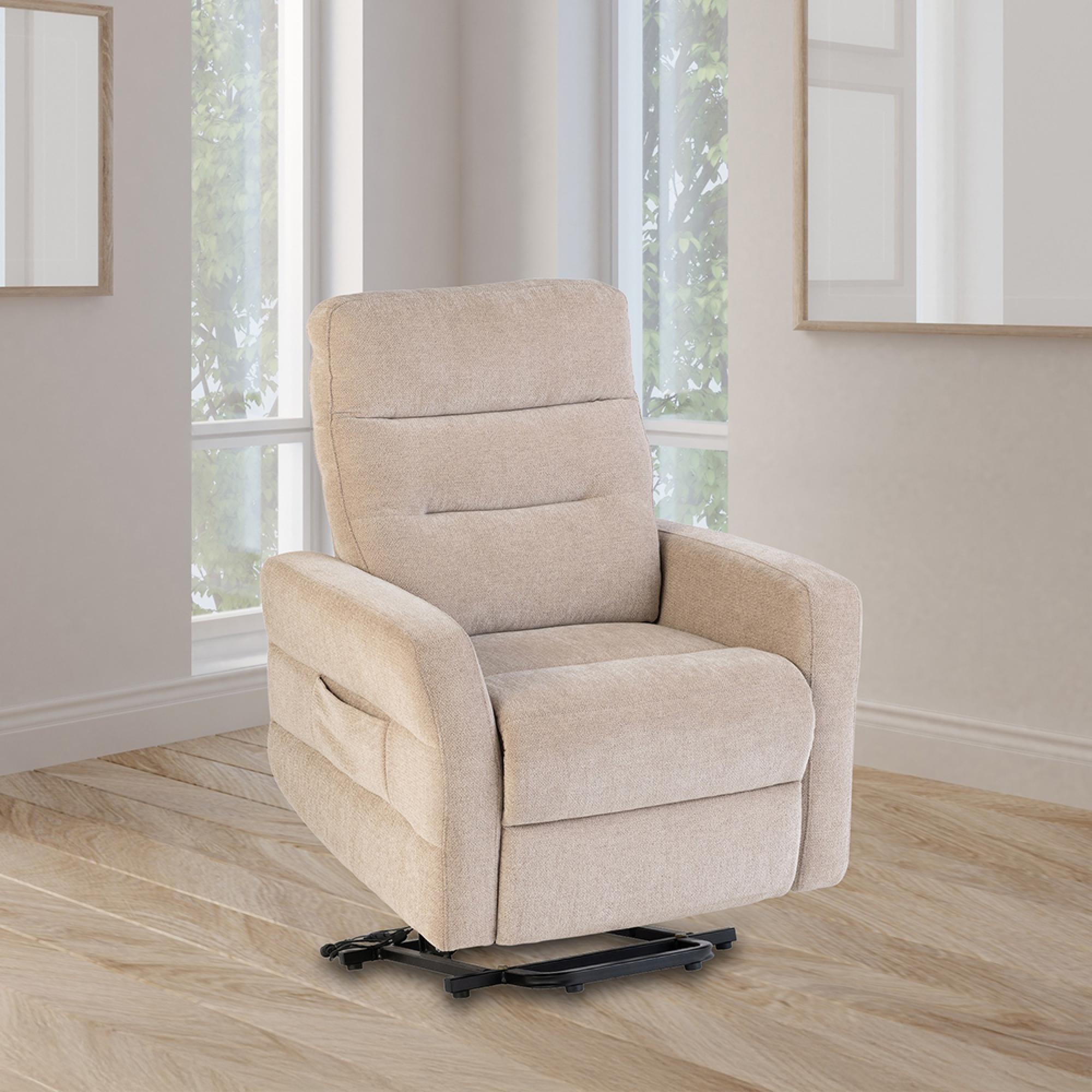 Madison Armchair - Electric Recliner Tilt & Rise - Fabric - Mink