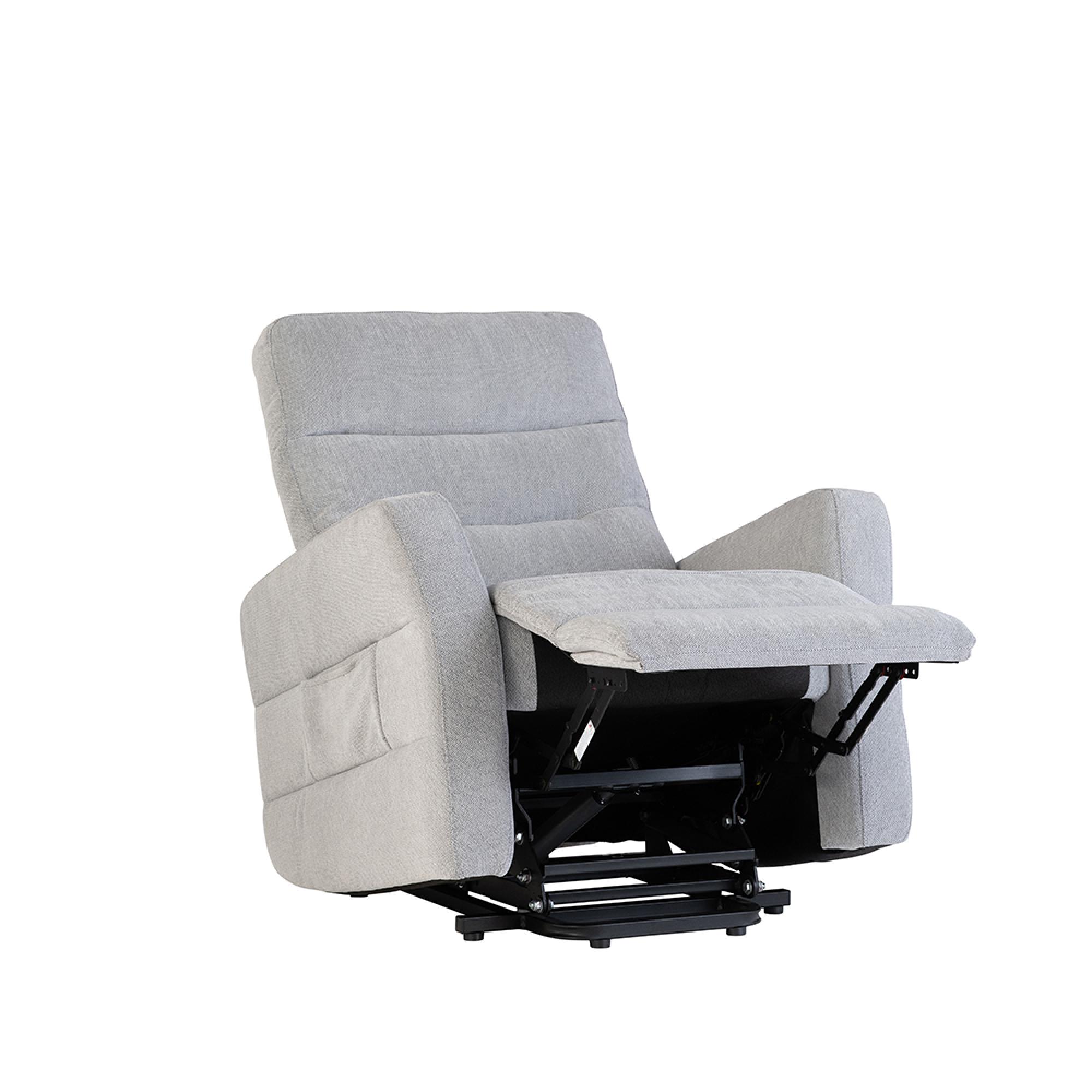 Madison Armchair - Electric Recliner Tilt & Rise - Fabric - Silver Grey