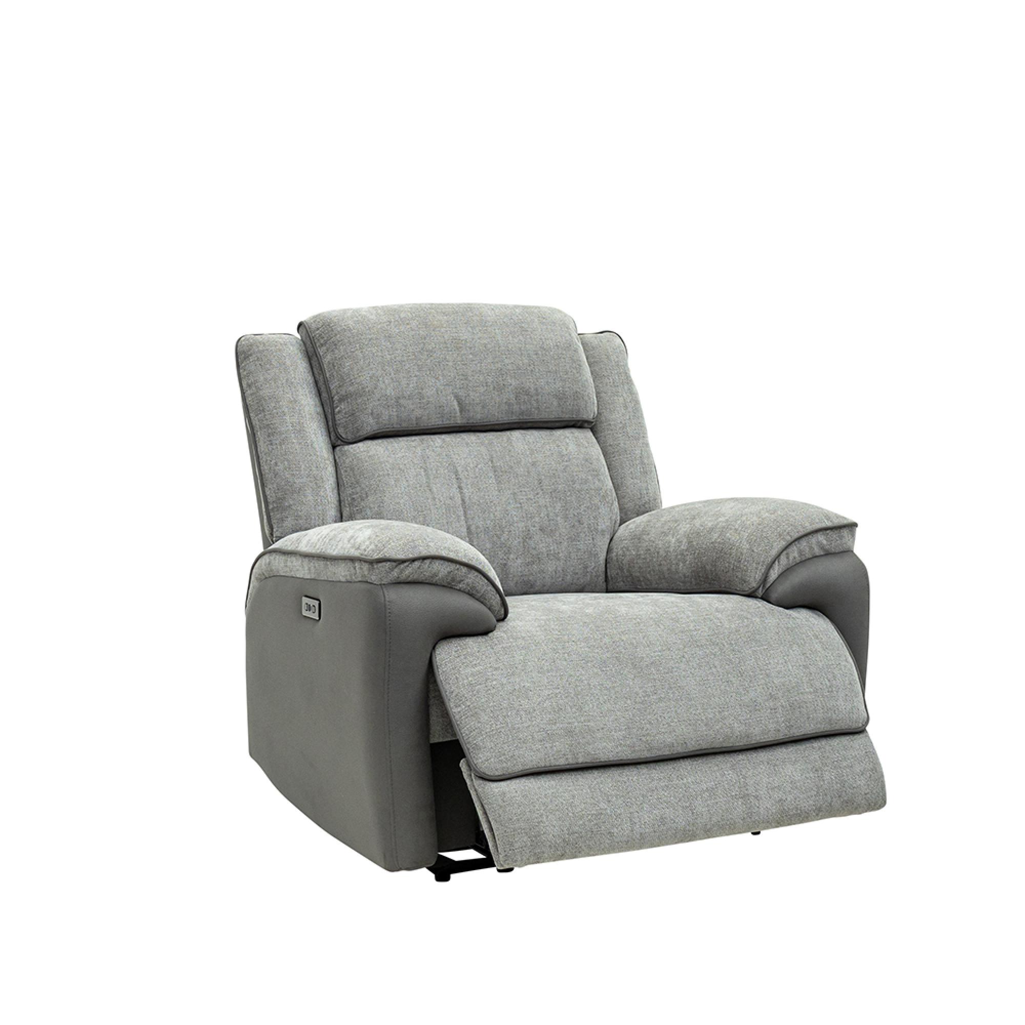 Marley Armchair - Electric Recliner - Fabric - Grey Mix