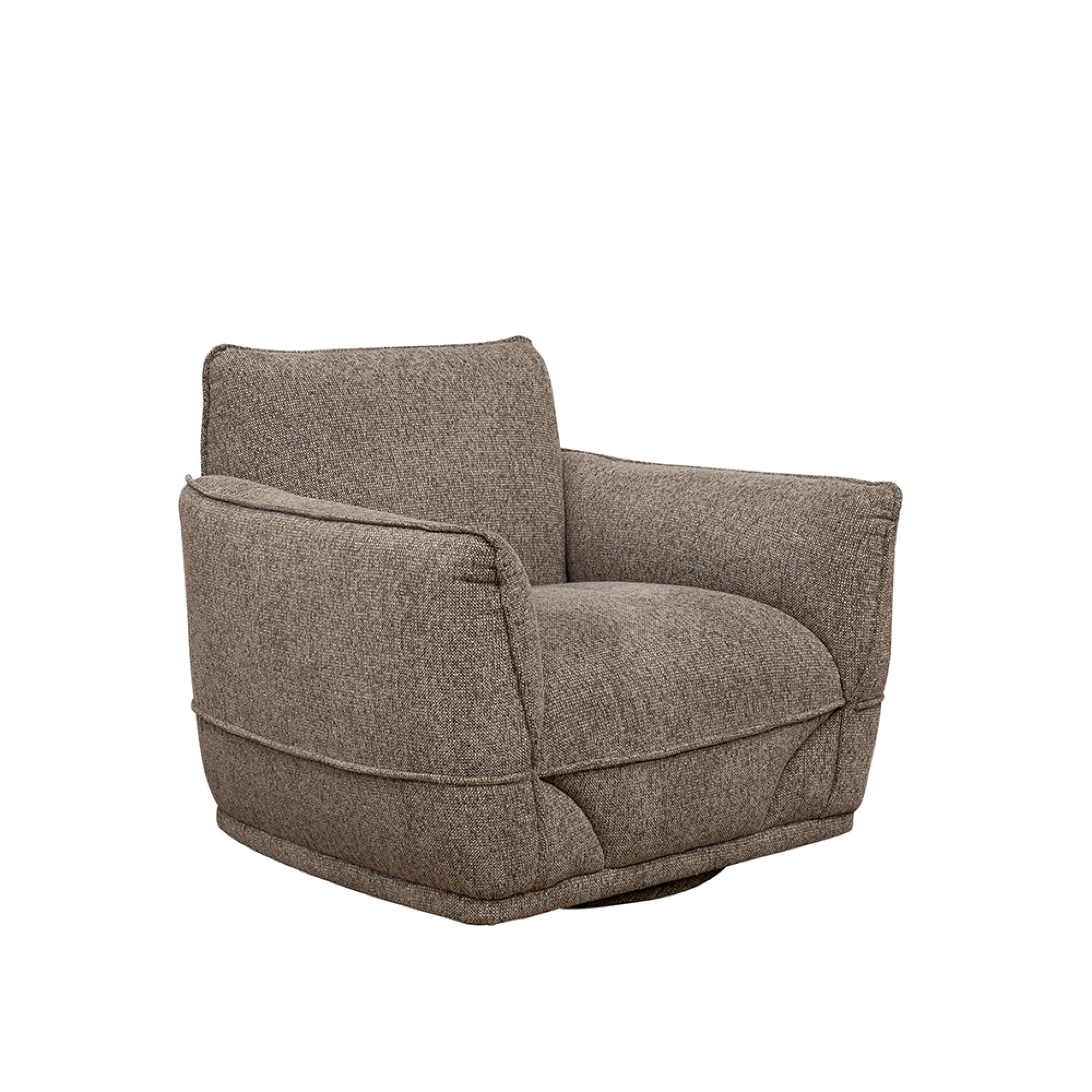 Tamson Swivel Armchair - Fabric - Pebble