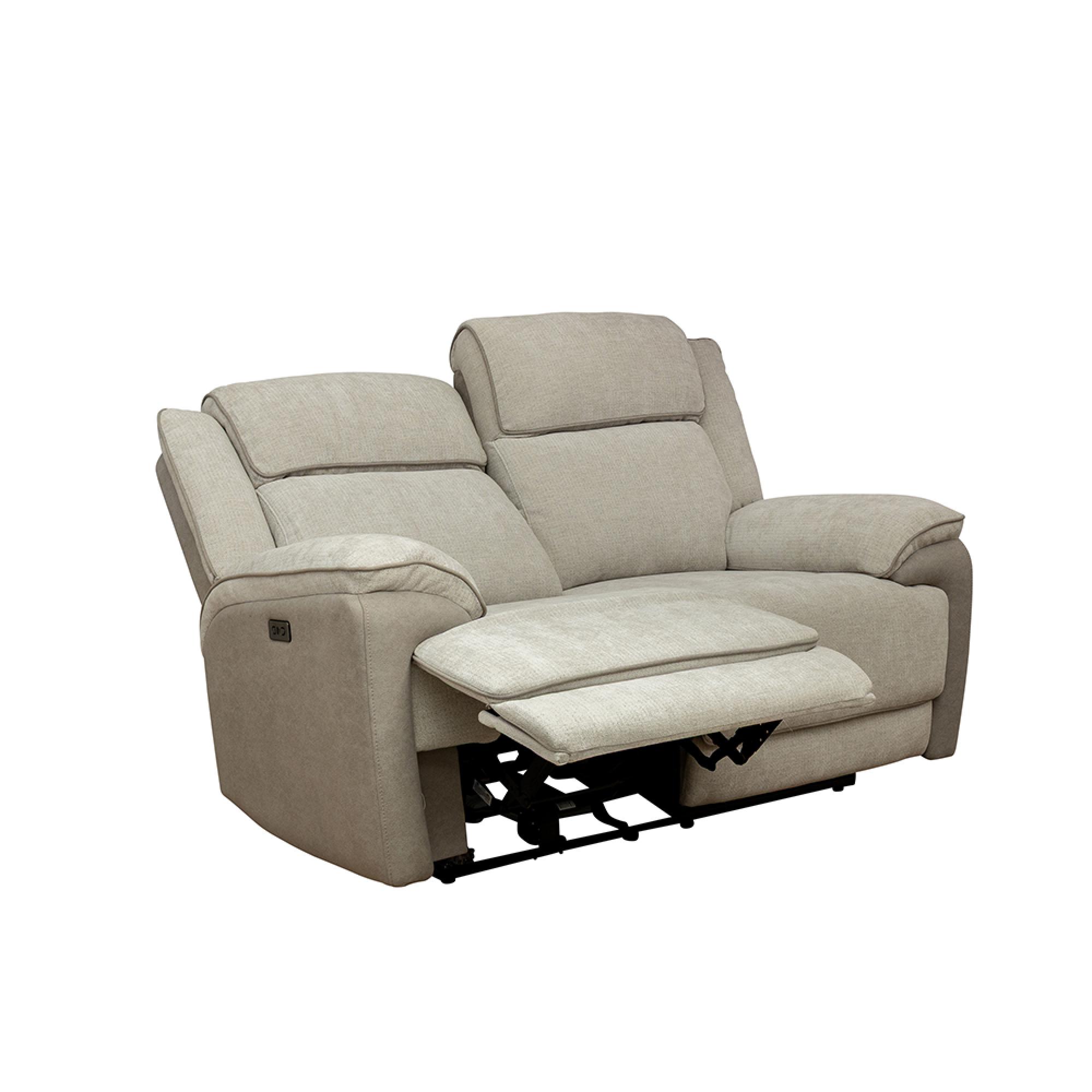 Walton Sofa - 2 Seater - Electric Recliner - Fabric - Soft Grey