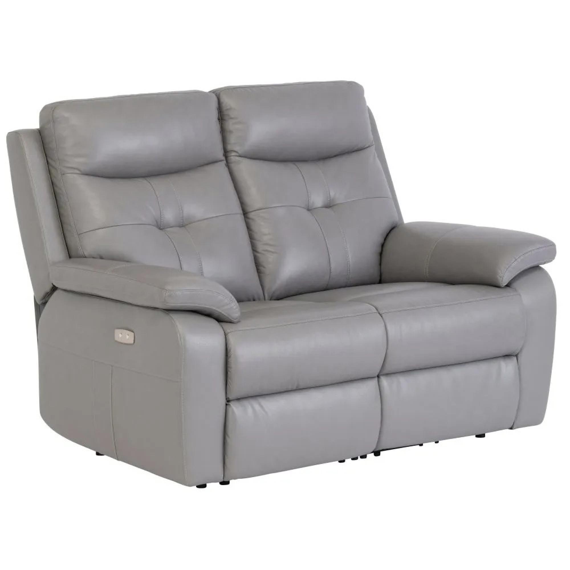 Sophia Sofa - 2 Seater - Electric Recliner - Grey Leather