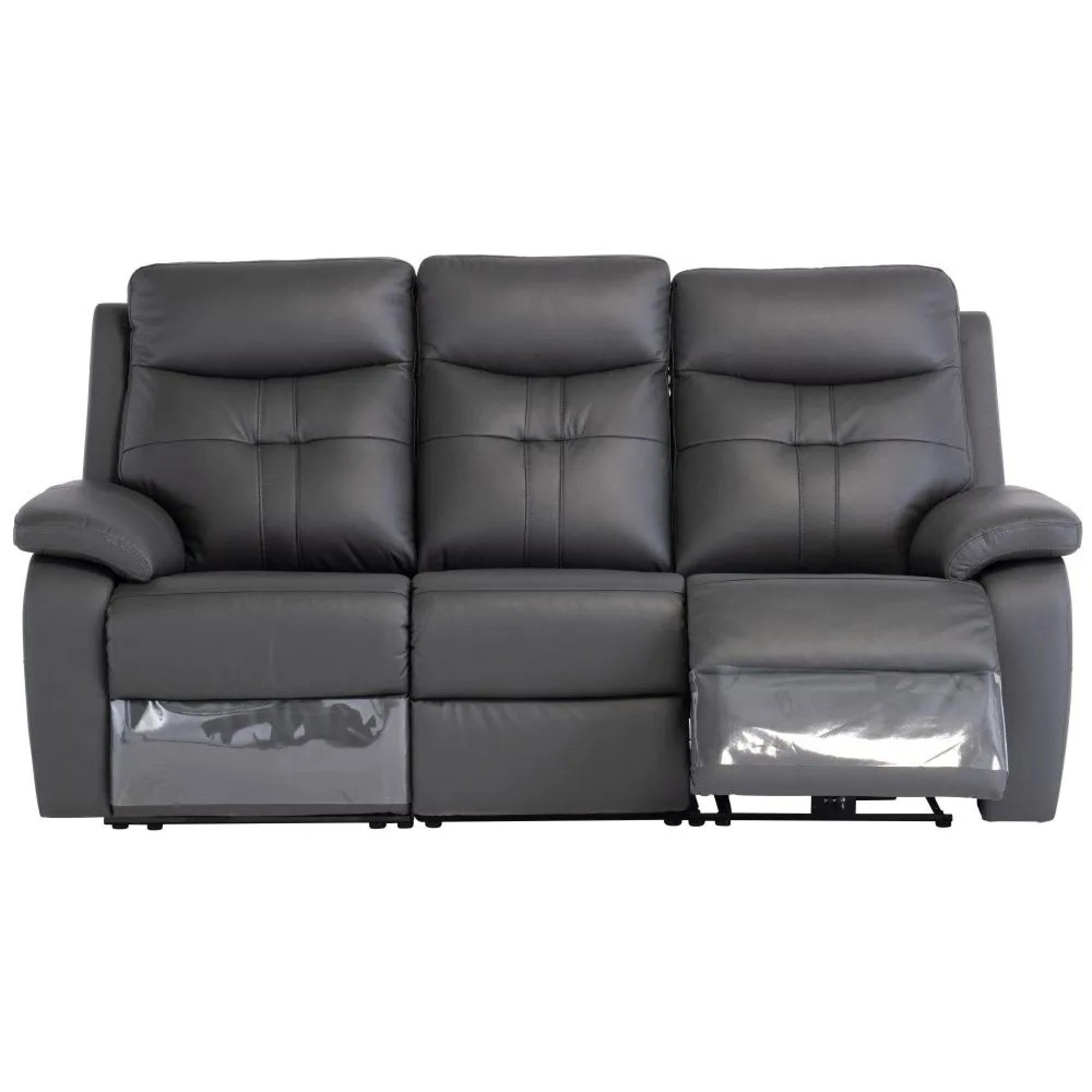 Sophia Sofa - 3 Seater - Electric Recliner - Charcoal Leather