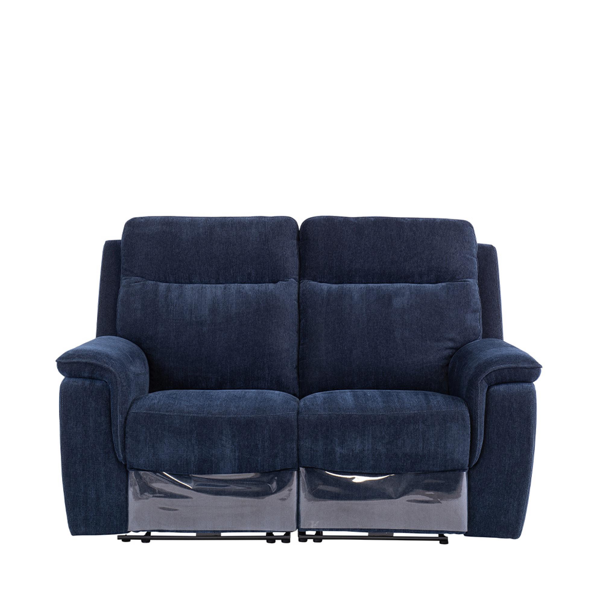 Havana Sofa - 2 Seater - Electric Recliner - Blue Fabric
