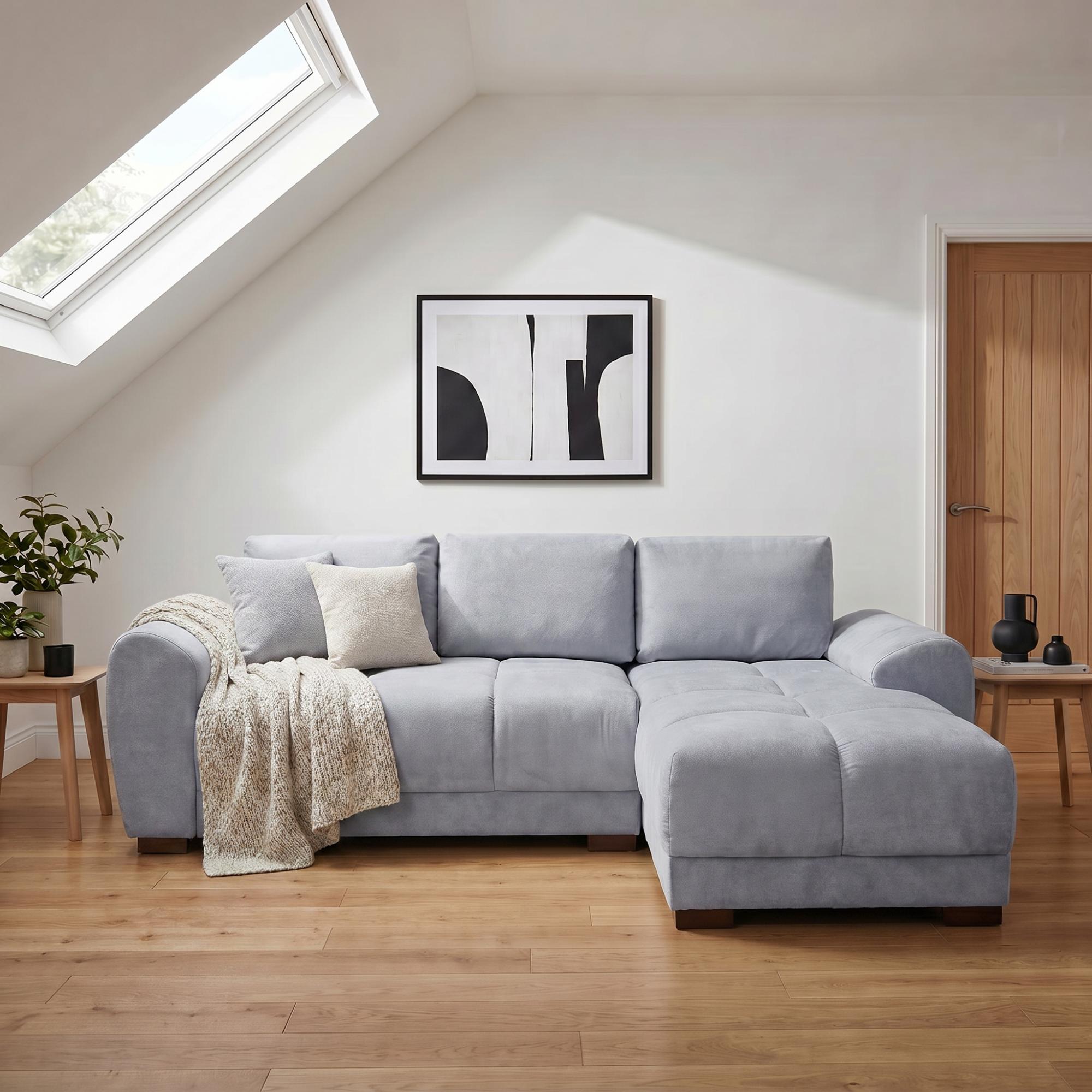 Azzuro Universal Corner Sofa Bed - Grey - Storage