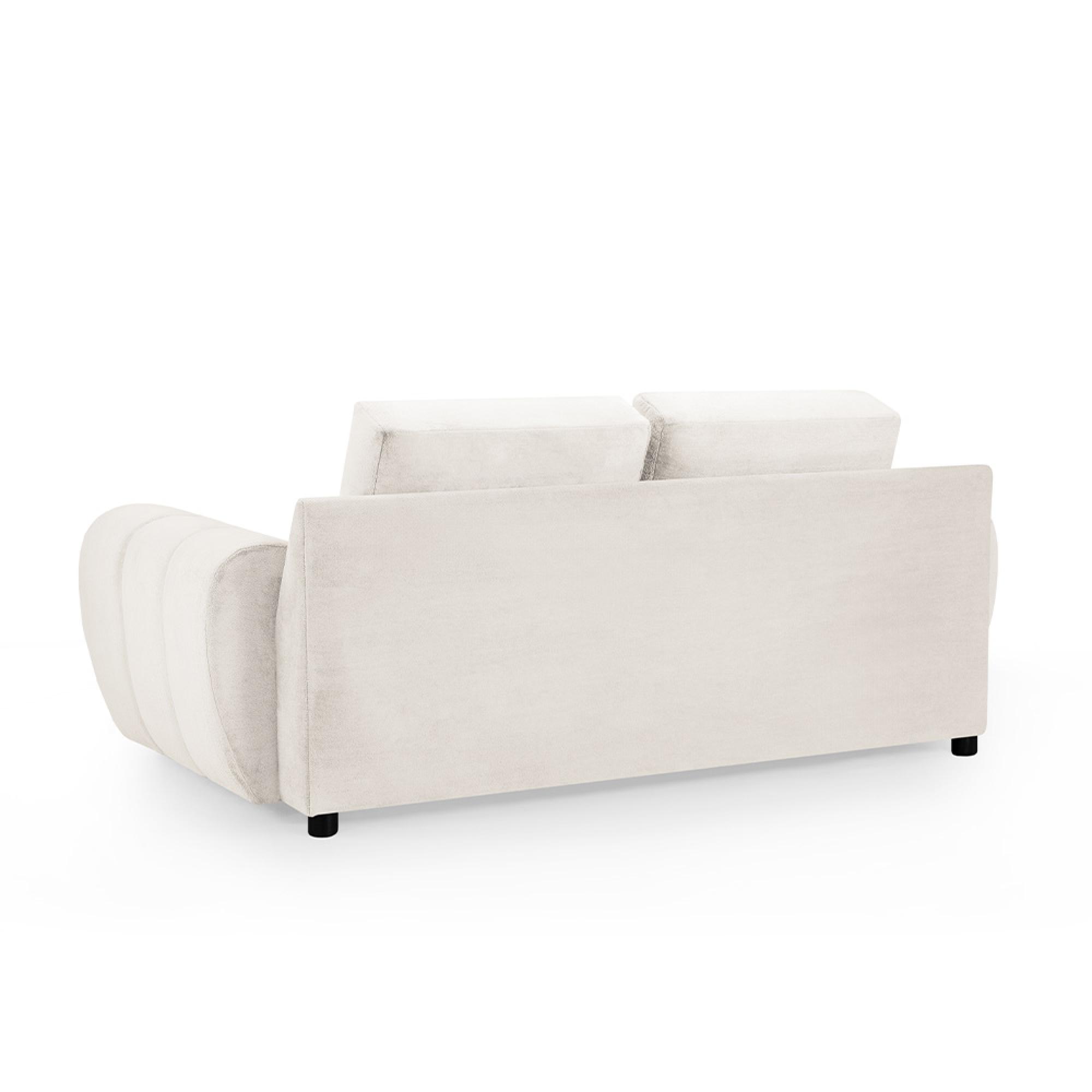 Azzuro Sofa - Cream Velvet Fabric - 2 Seater