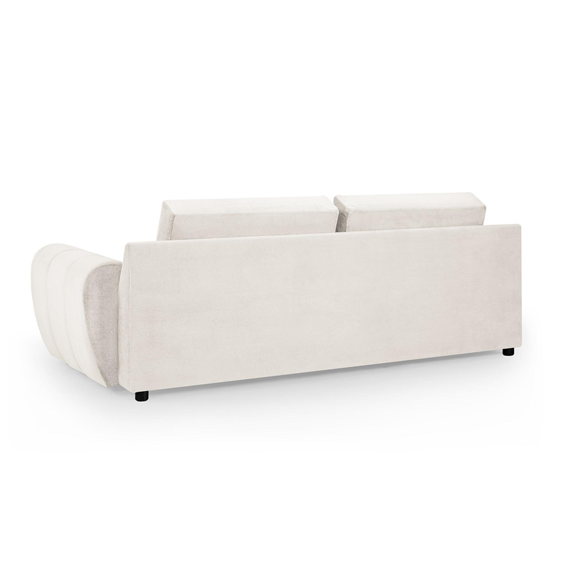 Azzuro Sofa - Cream Velvet Fabric - 3 Seater