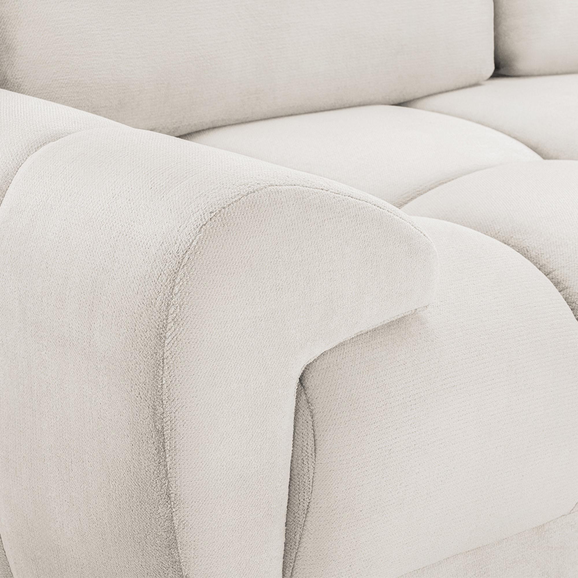 Azzuro Sofa - Cream Velvet Fabric - 3 Seater