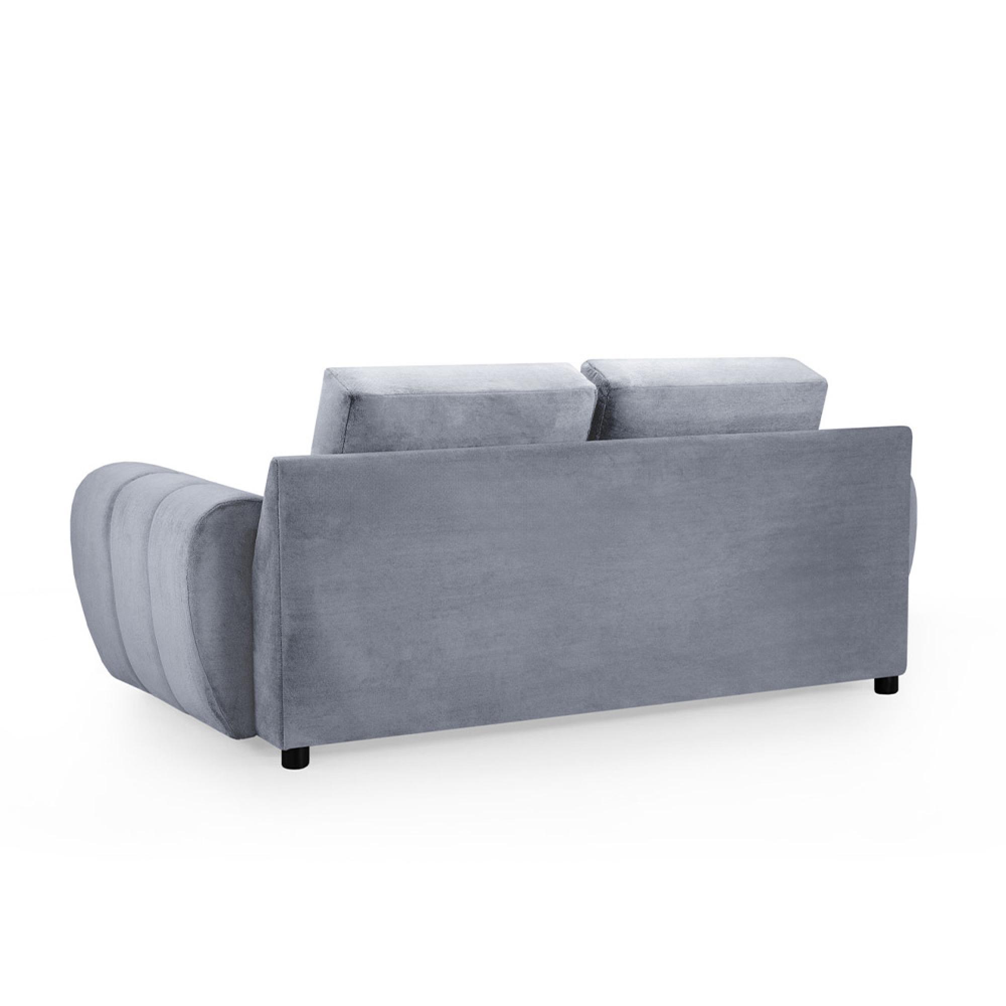 Azzuro Sofa - Grey Velvet Fabric - 2 Seater