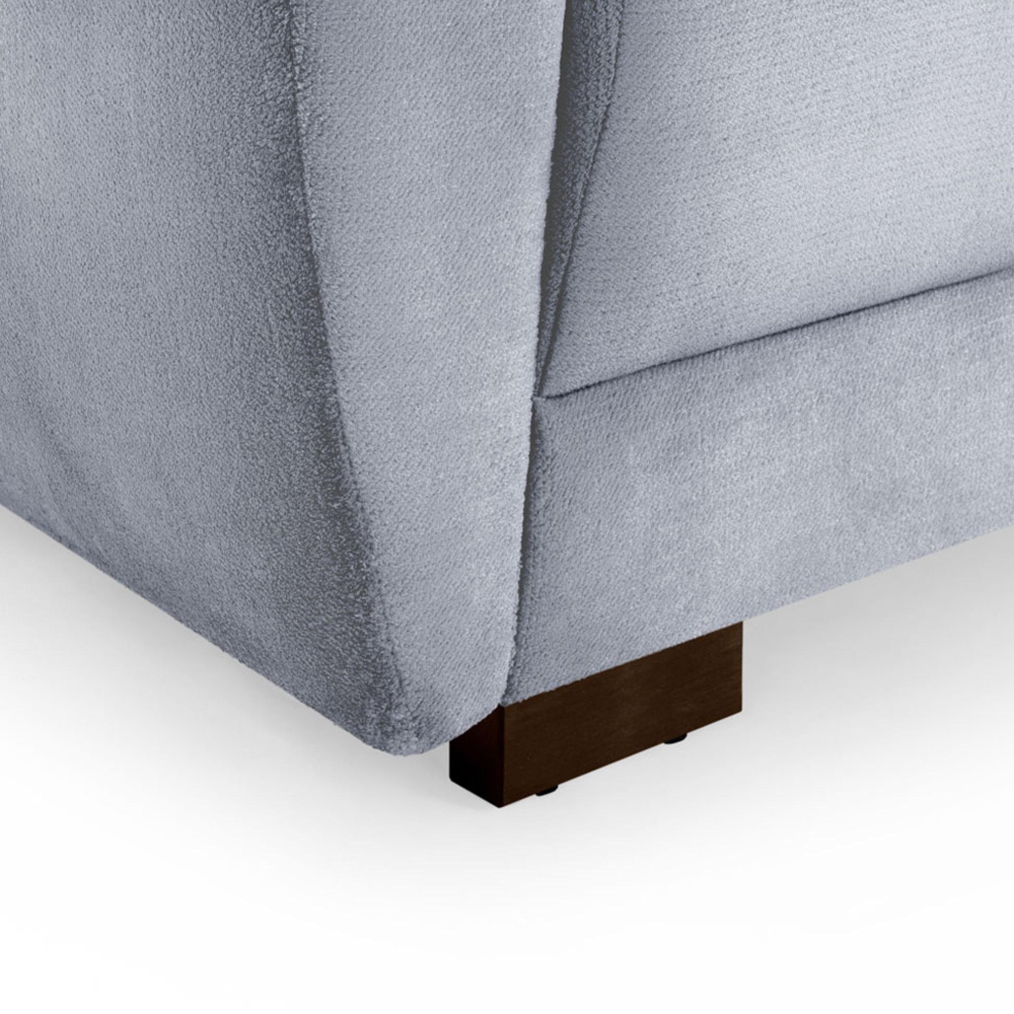 Azzuro Sofa - Grey Velvet Fabric - 3 Seater