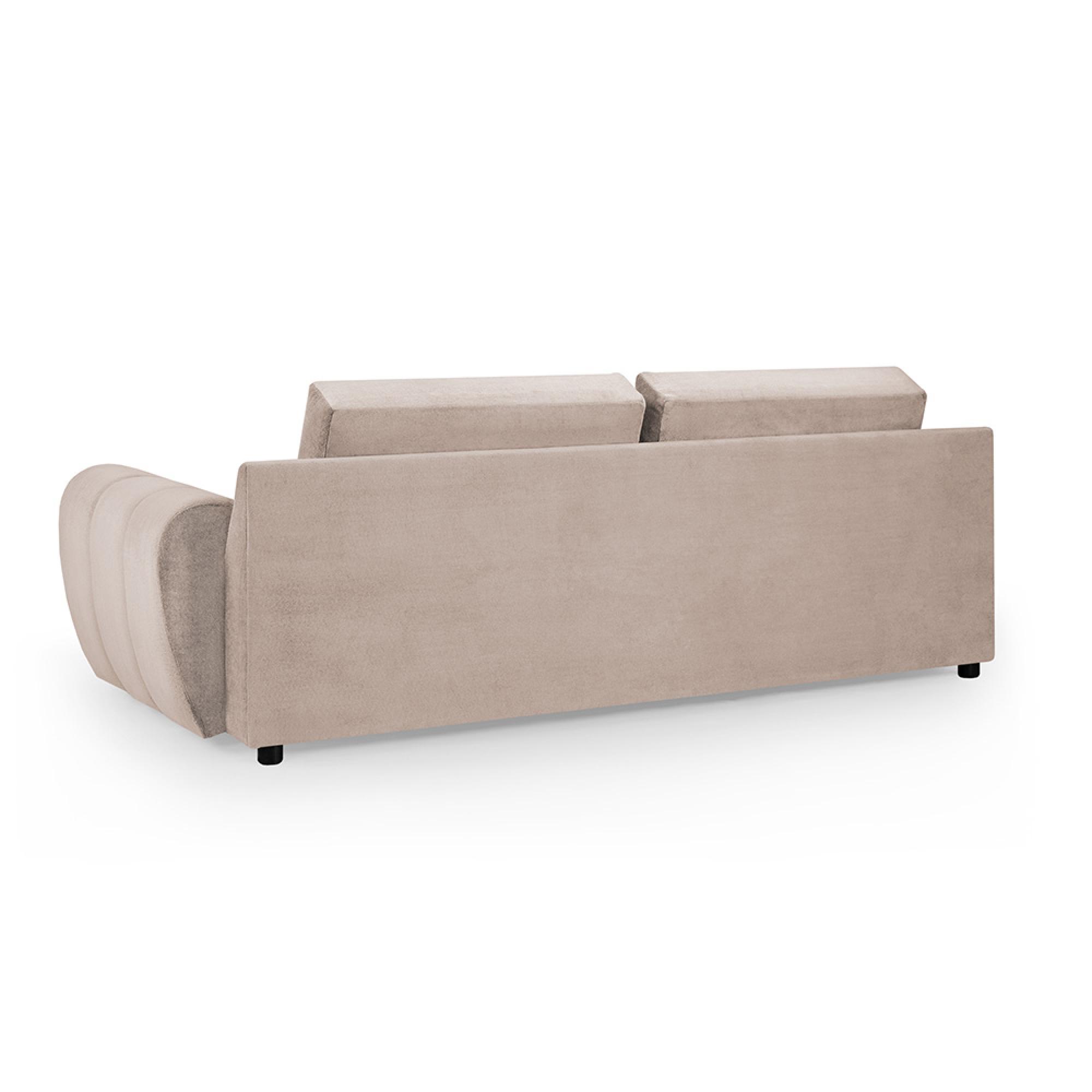 Azzuro Sofa - Mocha Velvet Fabric - 3 Seater
