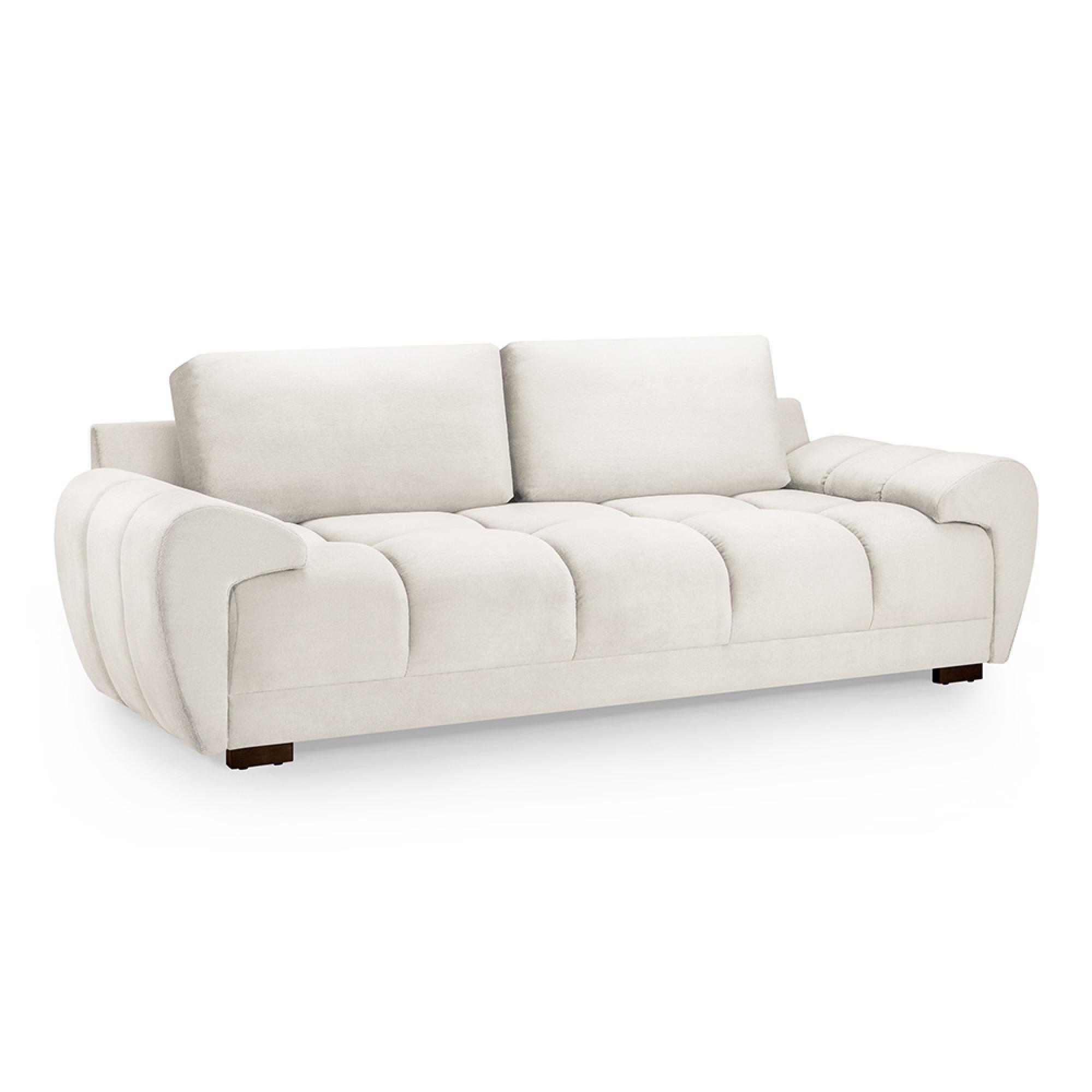 Azzuro Sofa Set - Cream Velvet Fabric - 3+2 Seater
