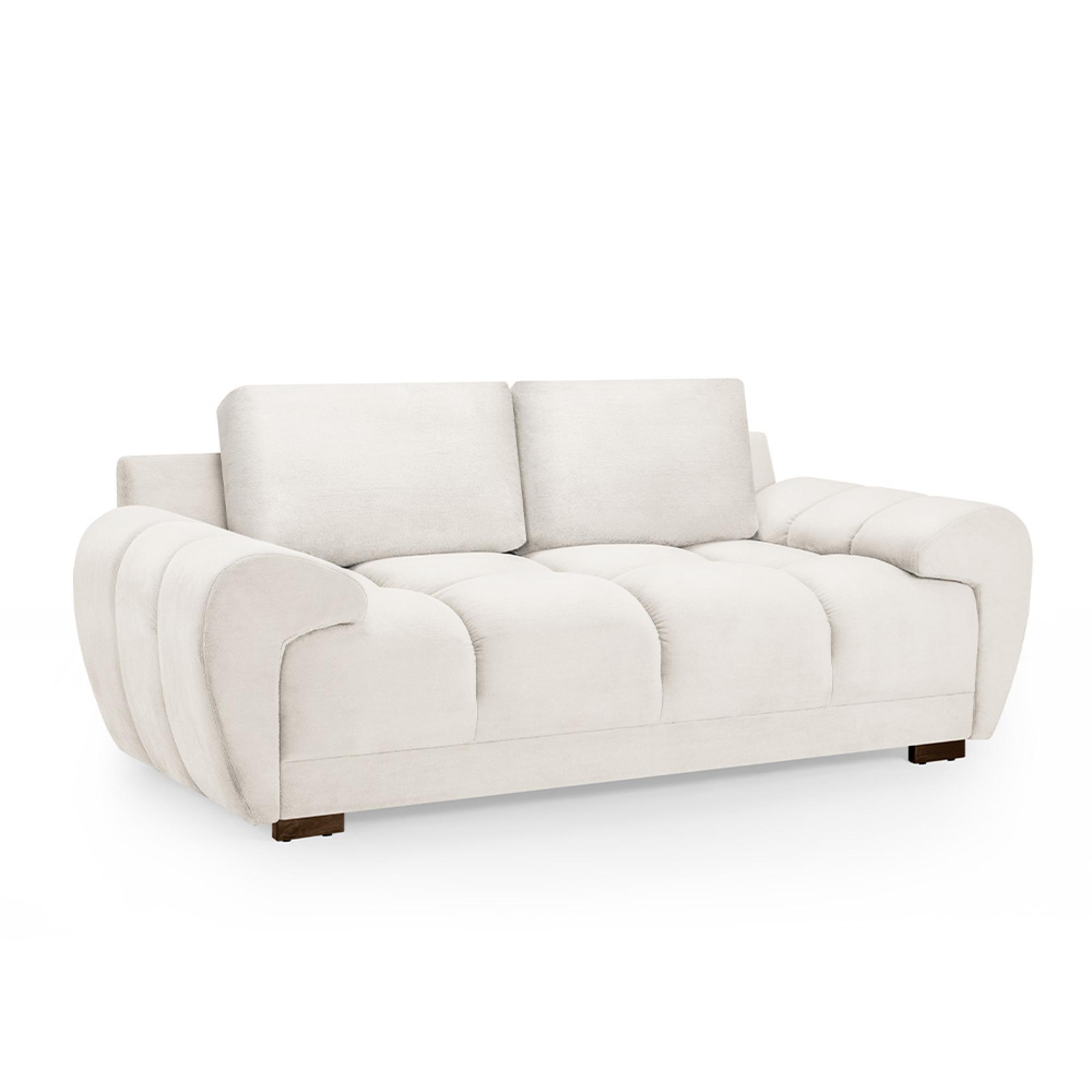 Azzuro Sofa Set - Cream Velvet Fabric - 3+2 Seater