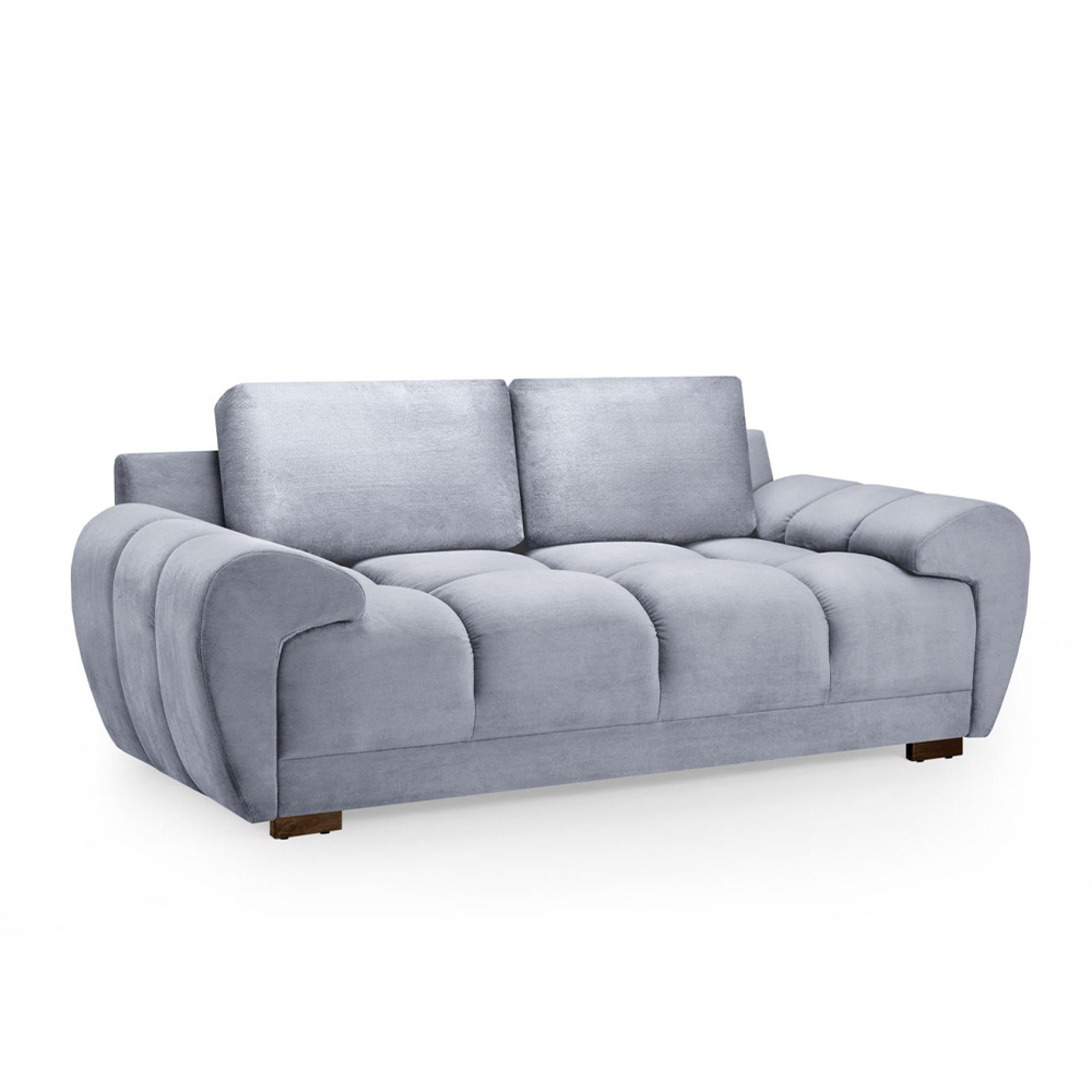 Azzuro Sofa Set - Grey Velvet Fabric - 3+2 Seater