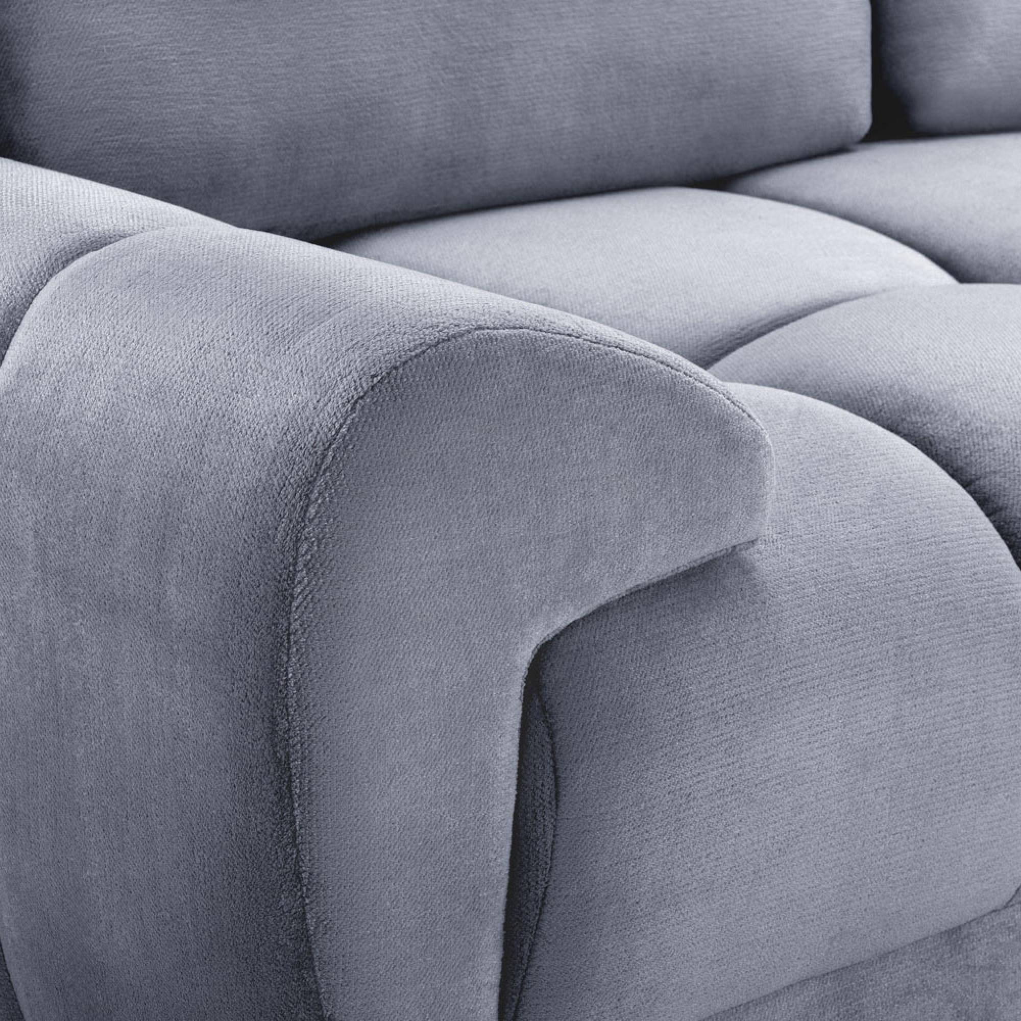 Azzuro Sofa Set - Grey Velvet Fabric - 3+2 Seater