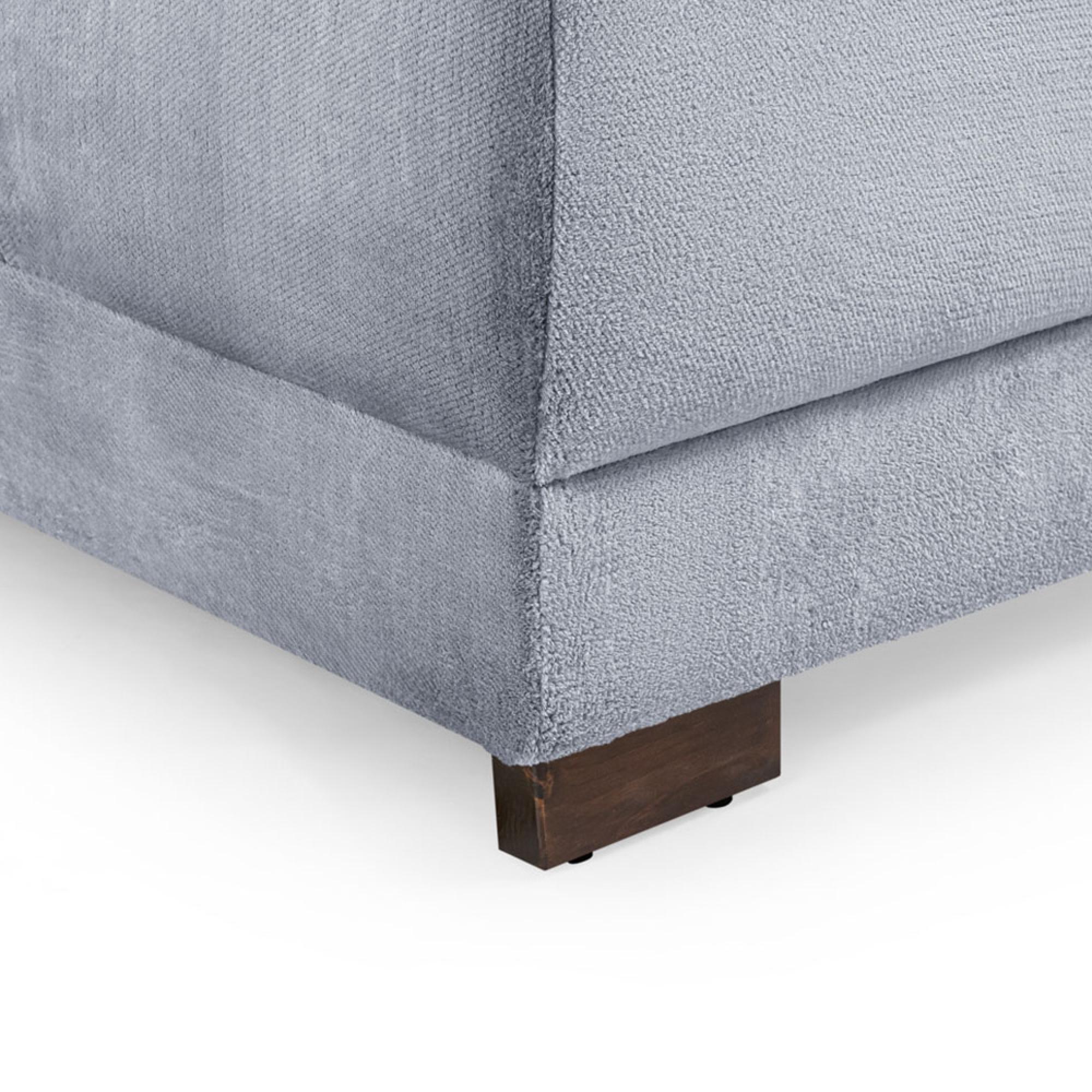 Azzuro U Shape Corner Sofa Suite - Grey Velvet Fabric
