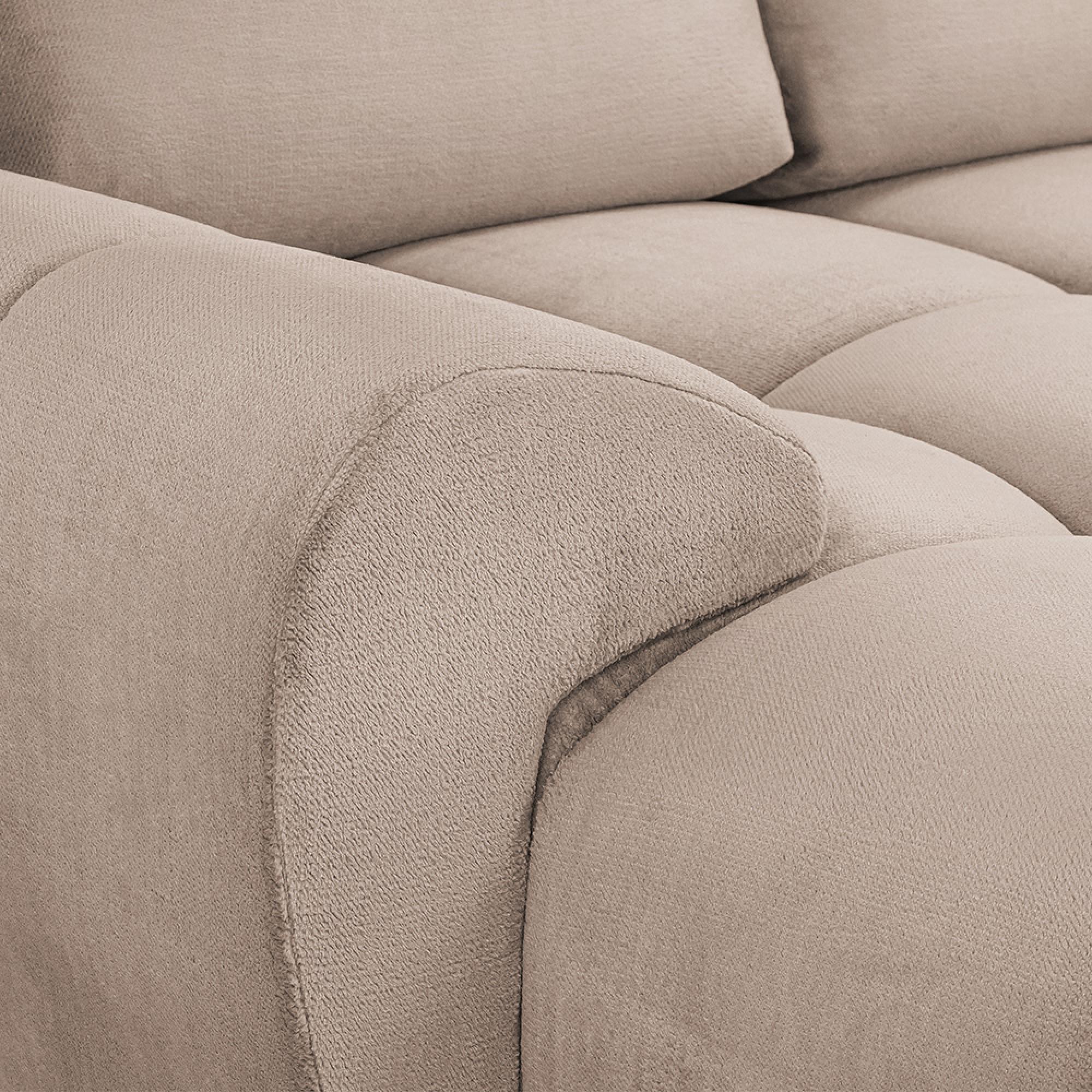Azzuro U Shape Corner Sofa Suite - Mocha Velvet Fabric