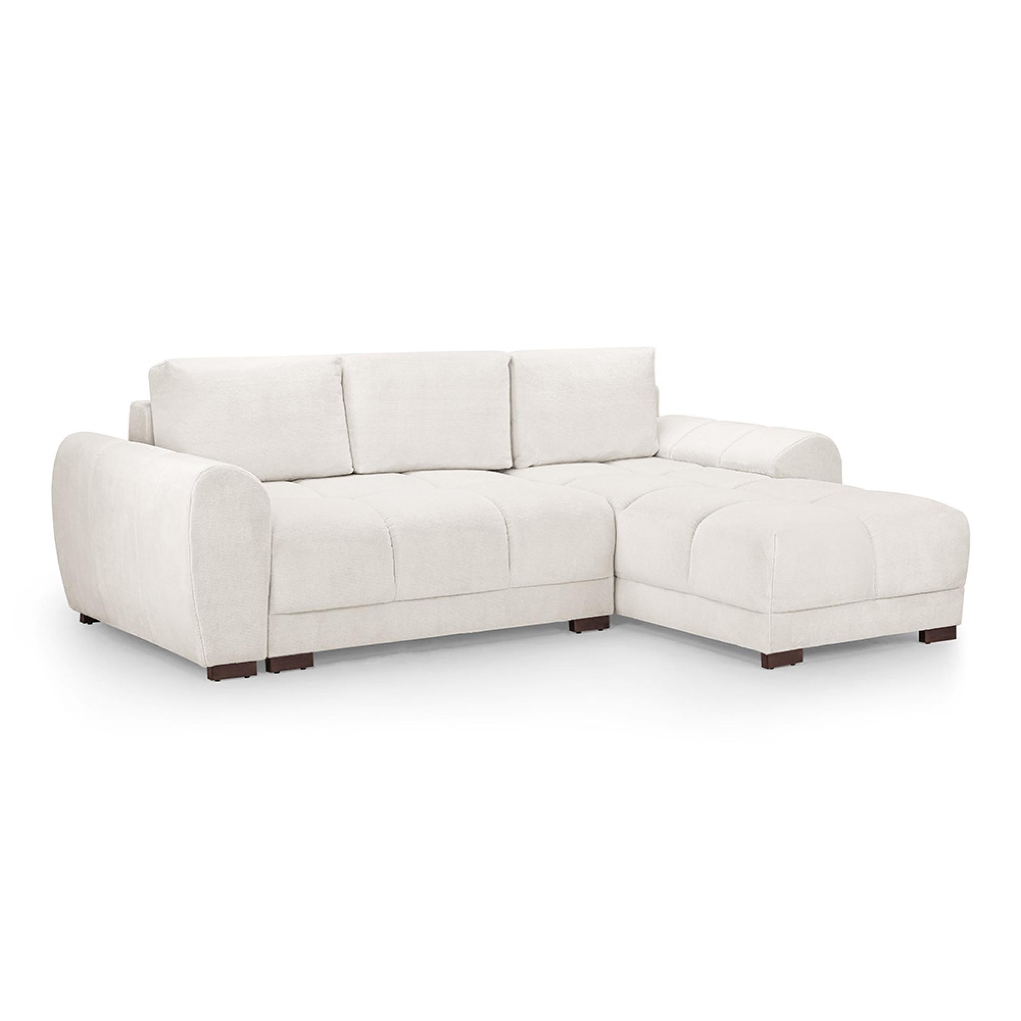 Azzuro Universal Corner Sofa Bed - Cream - Storage