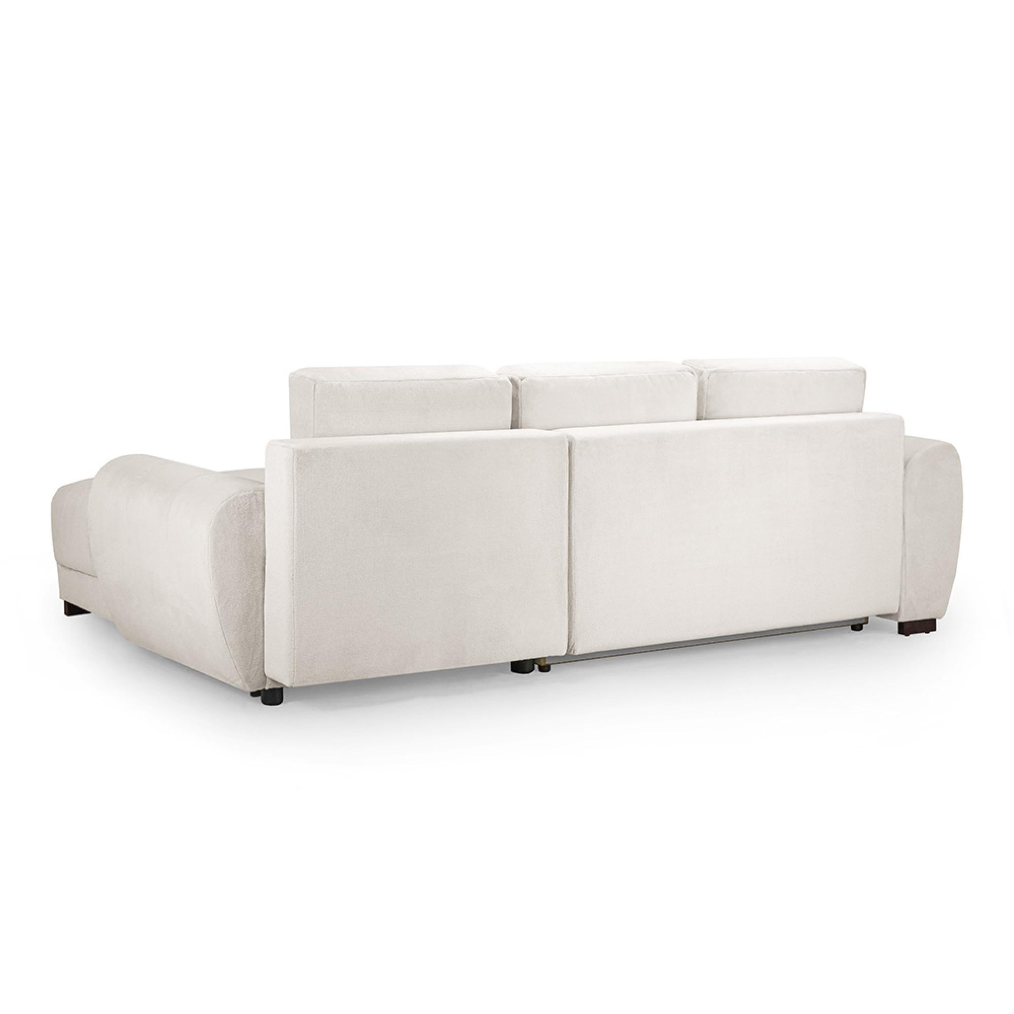 Azzuro Universal Corner Sofa Bed - Cream - Storage
