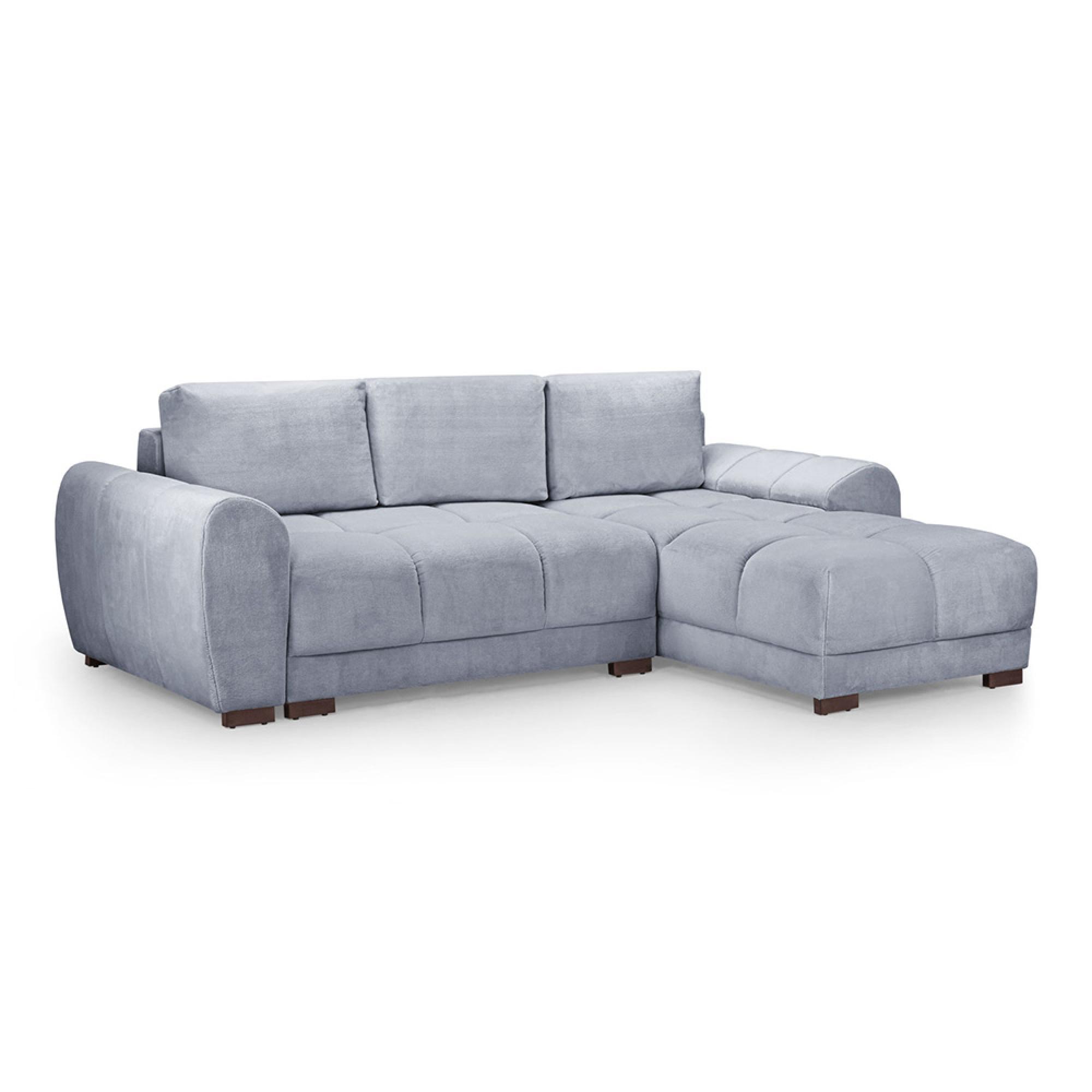 Azzuro Universal Corner Sofa Bed - Grey - Storage