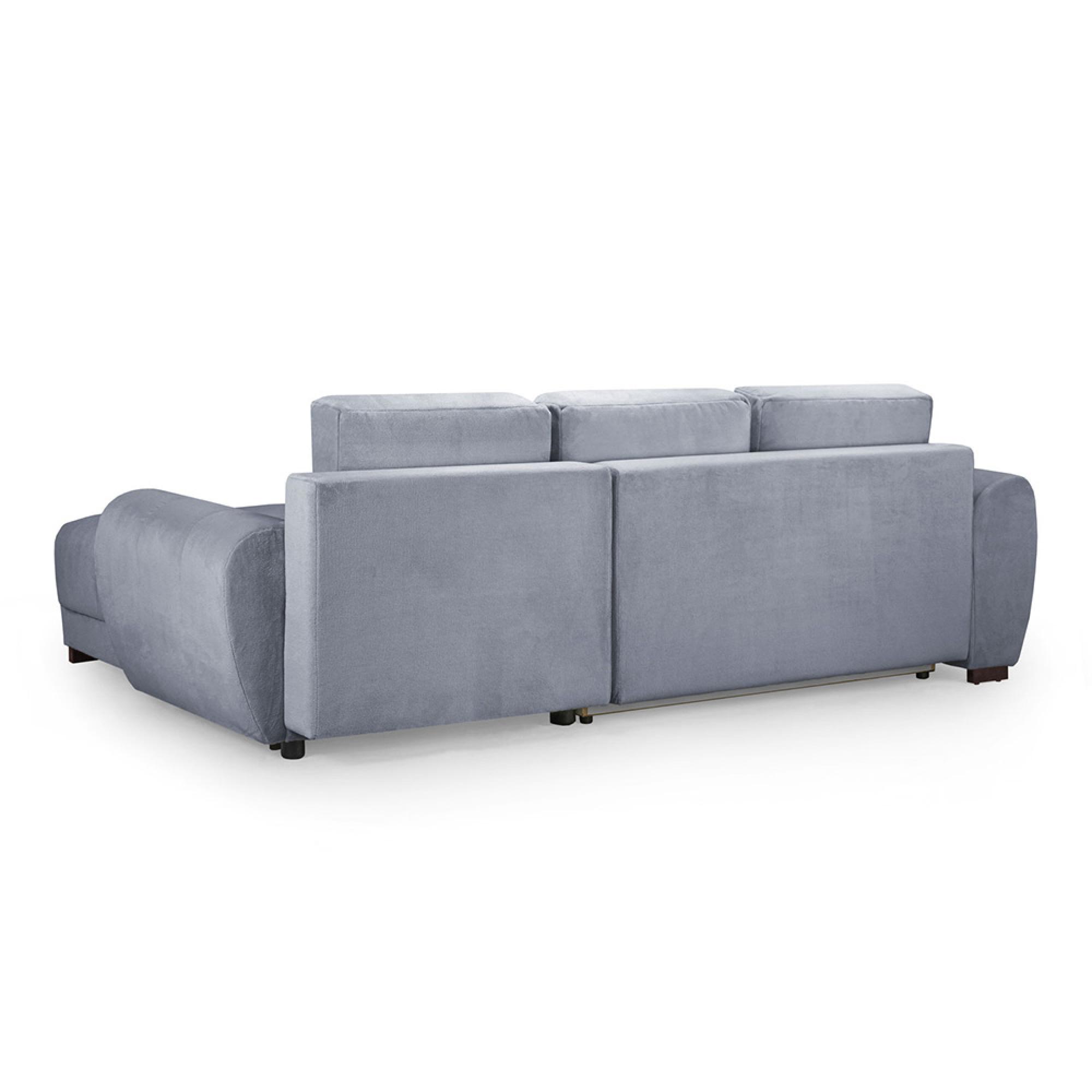 Azzuro Universal Corner Sofa Bed - Grey - Storage