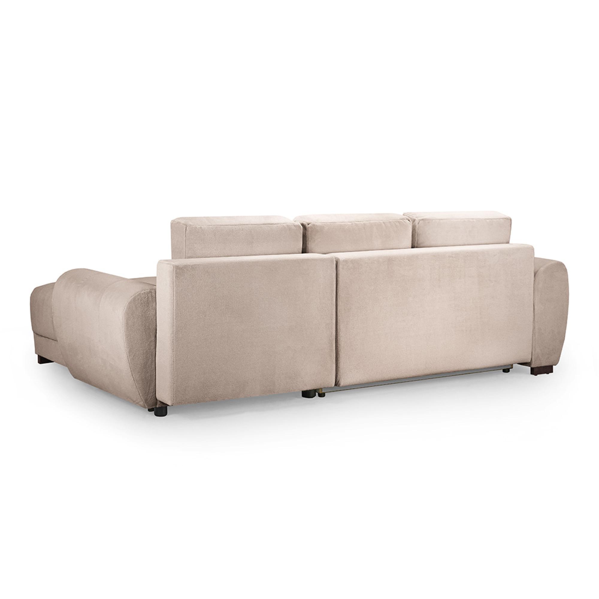 Azzuro Universal Corner Sofa Bed - Mocha - Storage