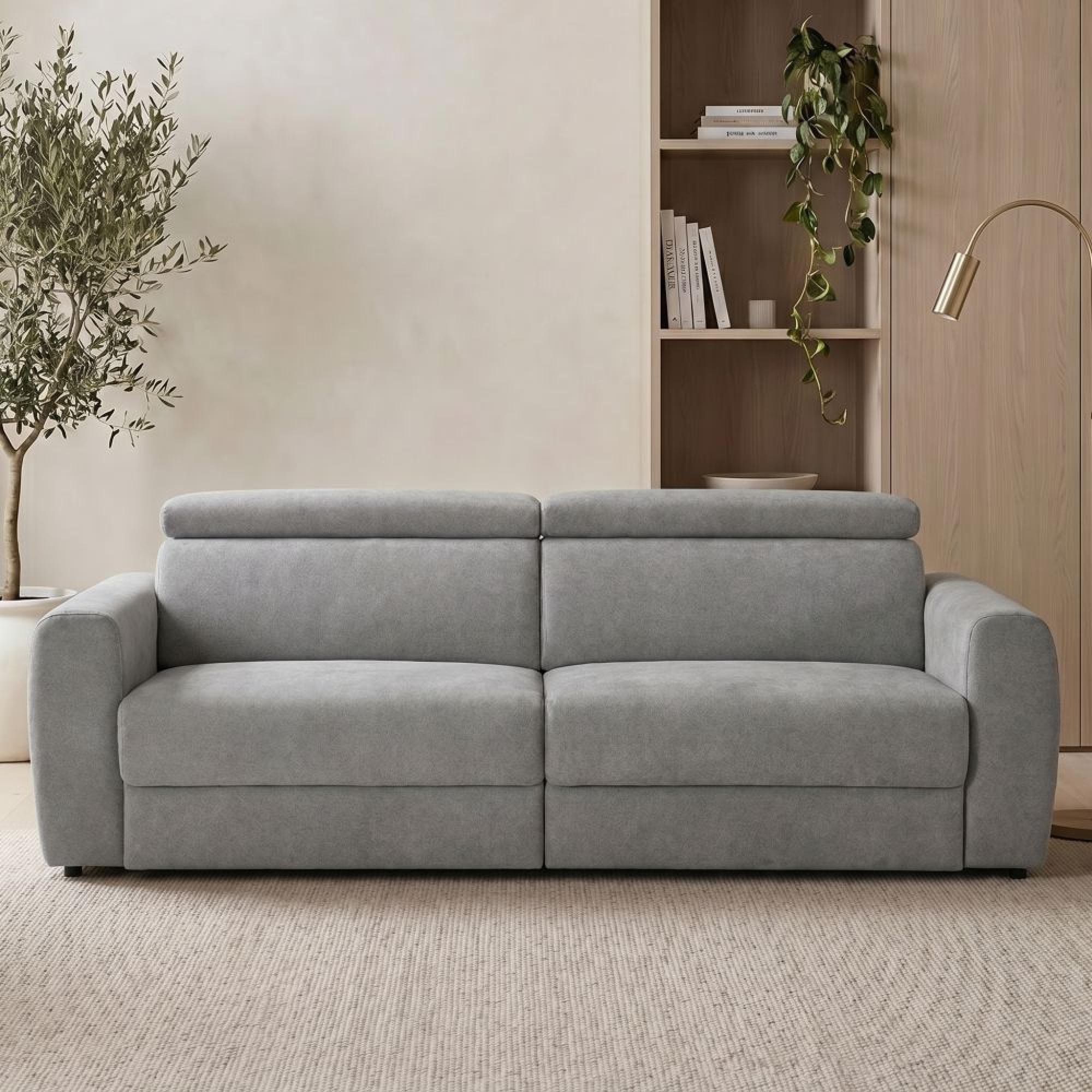 Dakota Electric Recliner Sofa Bed - Grey Fabric - 3 Seater - Pull Out