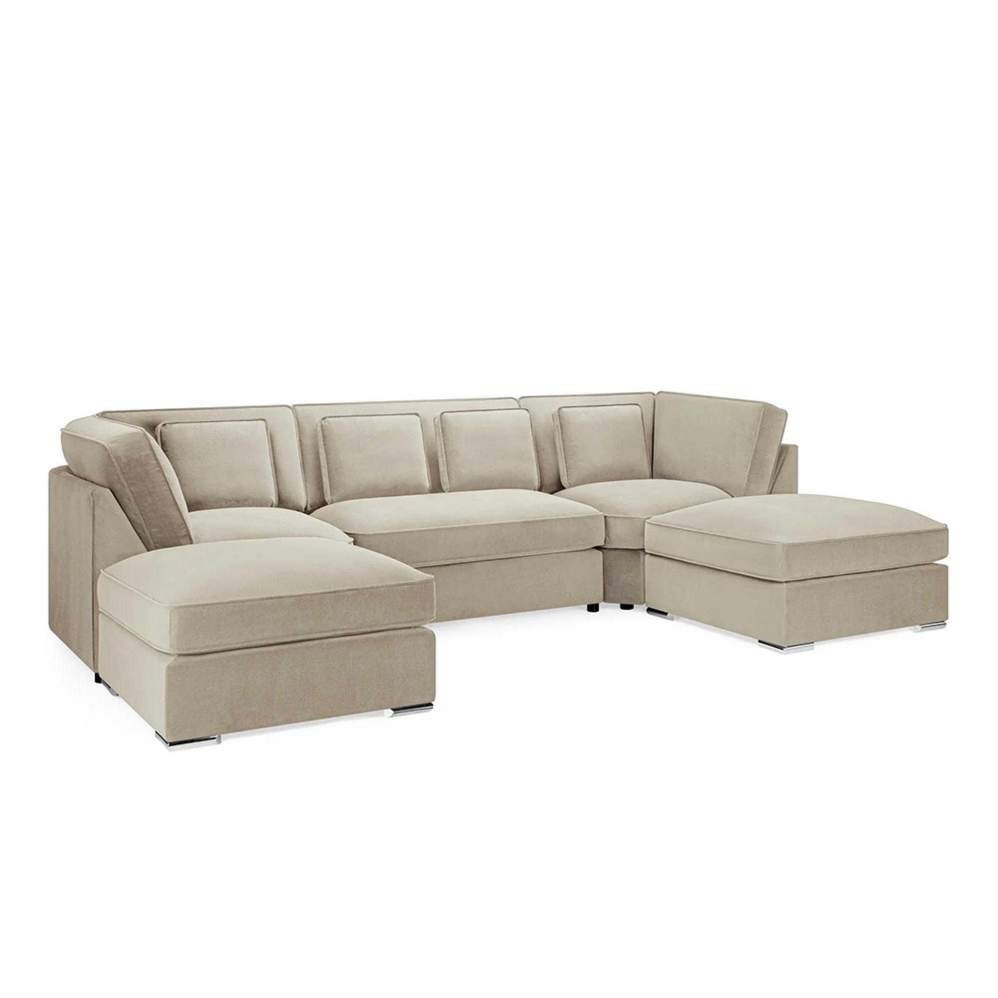 Belgravia U Shape Corner Sofa - Beige Fabric