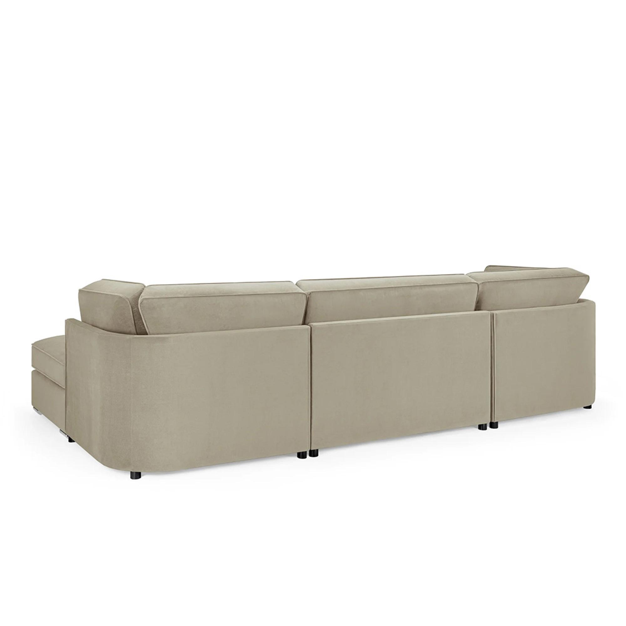 Belgravia U Shape Corner Sofa - Beige Fabric