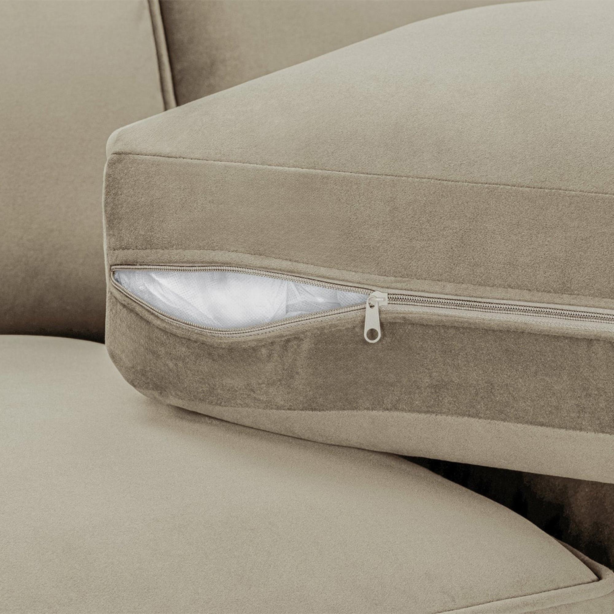 Belgravia U Shape Corner Sofa - Beige Fabric
