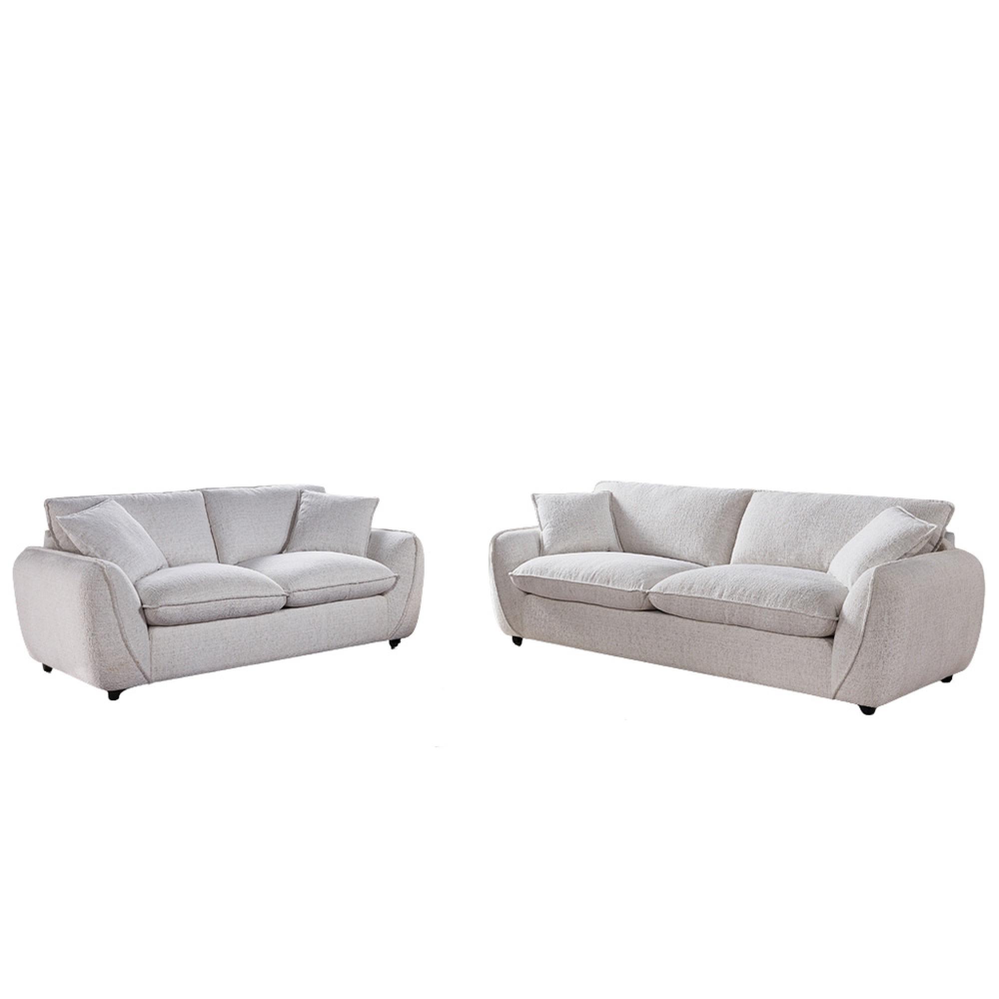 Berlin Sofa - Beige Fabric - 3+2 Seater