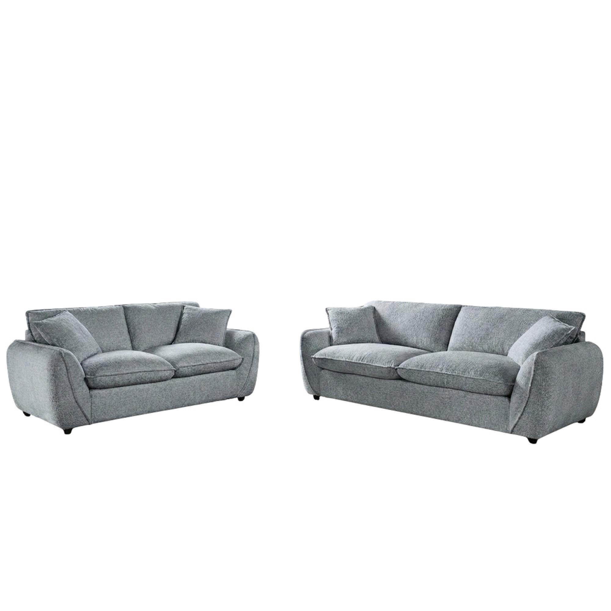 Berlin Sofa - Grey Fabric - 3+2 Seater