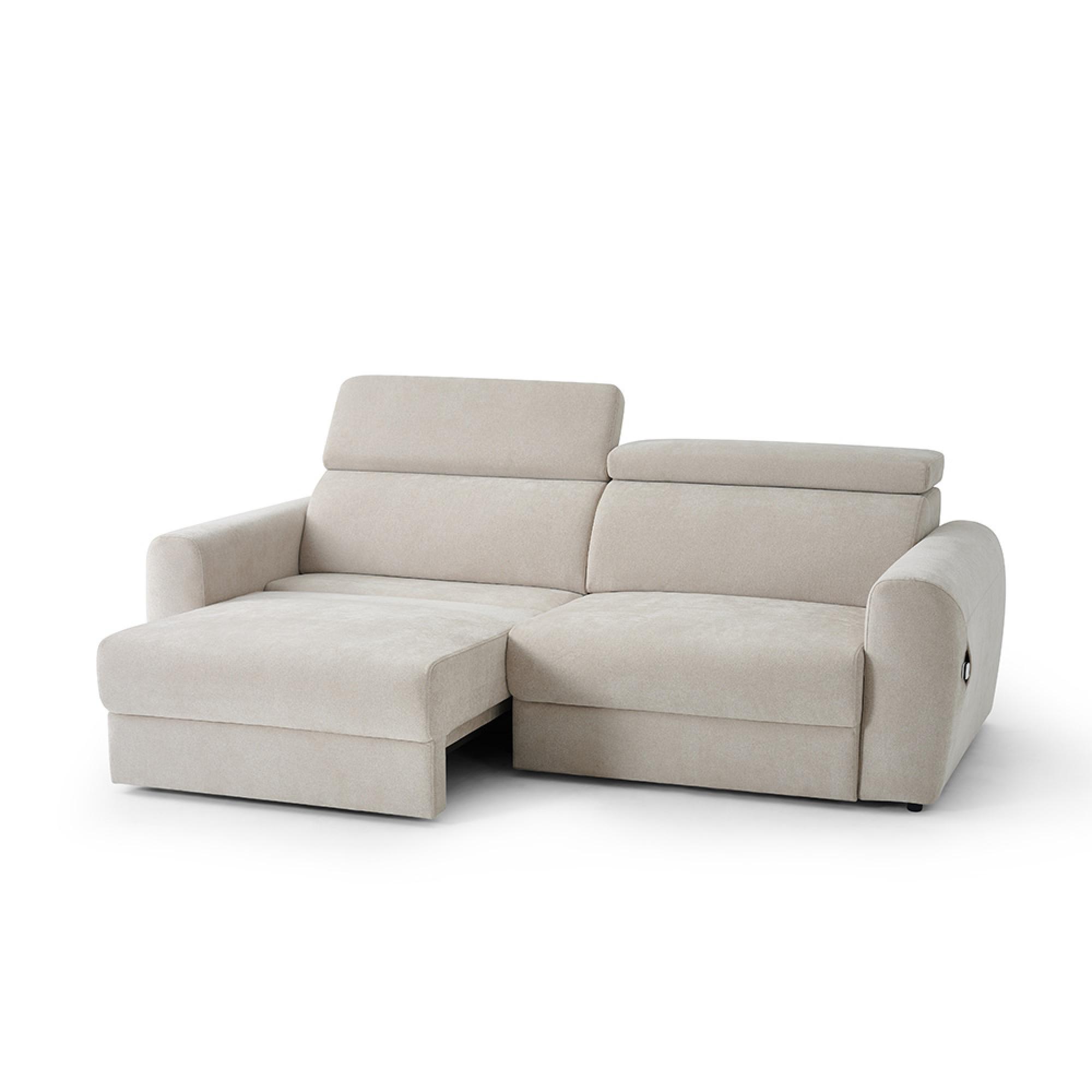 Dakota Electric Recliner Sofa Bed - Beige Fabric - 3 Seater - Pull Out
