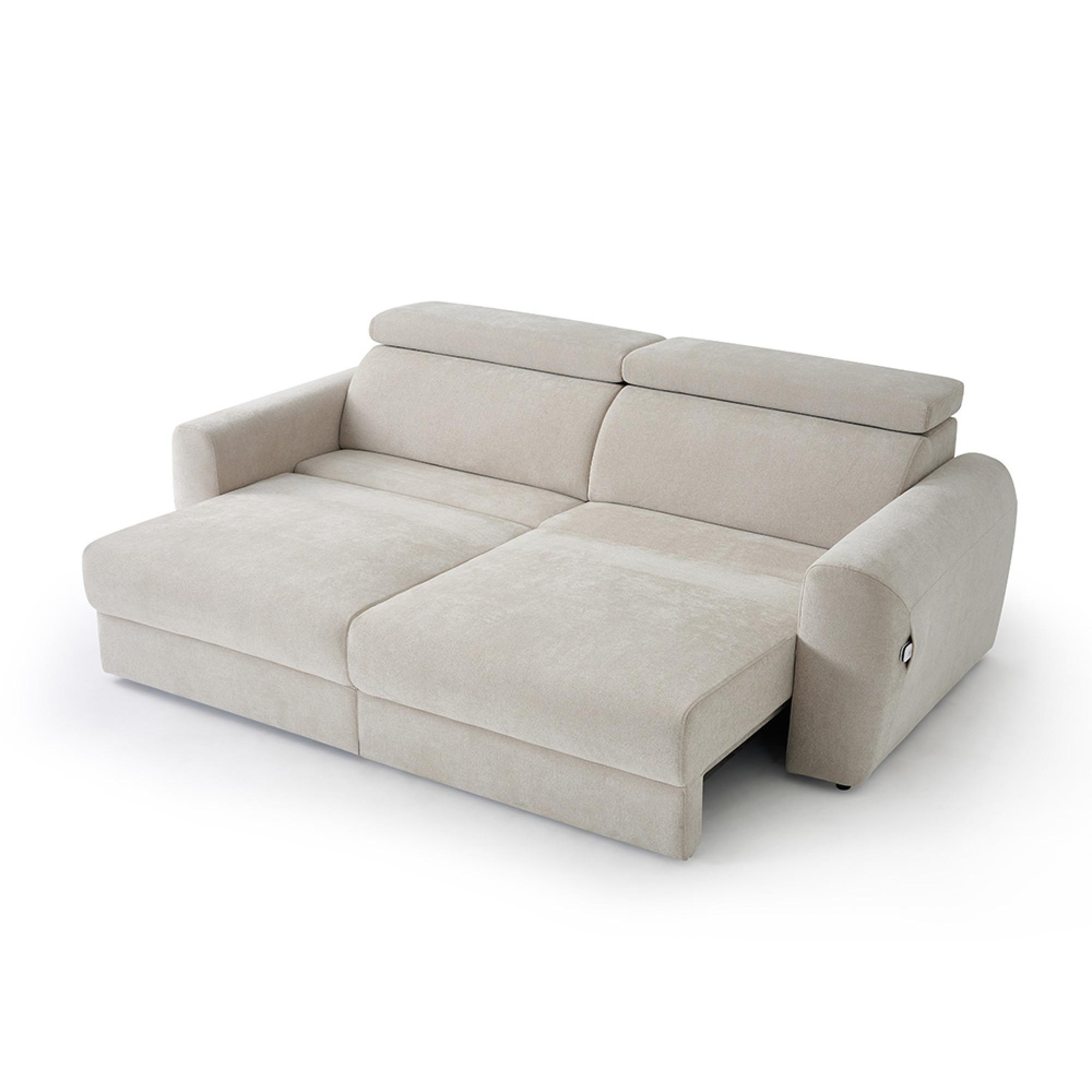 Dakota Electric Recliner Sofa Bed - Beige Fabric - 3 Seater - Pull Out