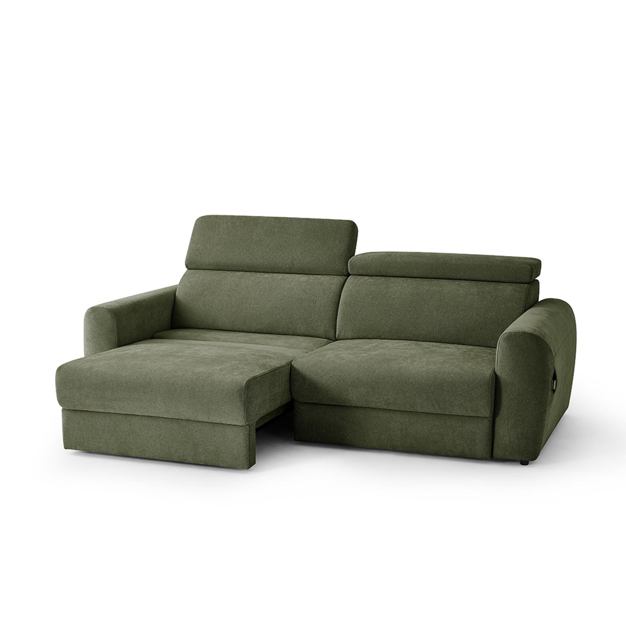 Dakota Electric Recliner Sofa Bed - Green Fabric - 3 Seater - Pull Out