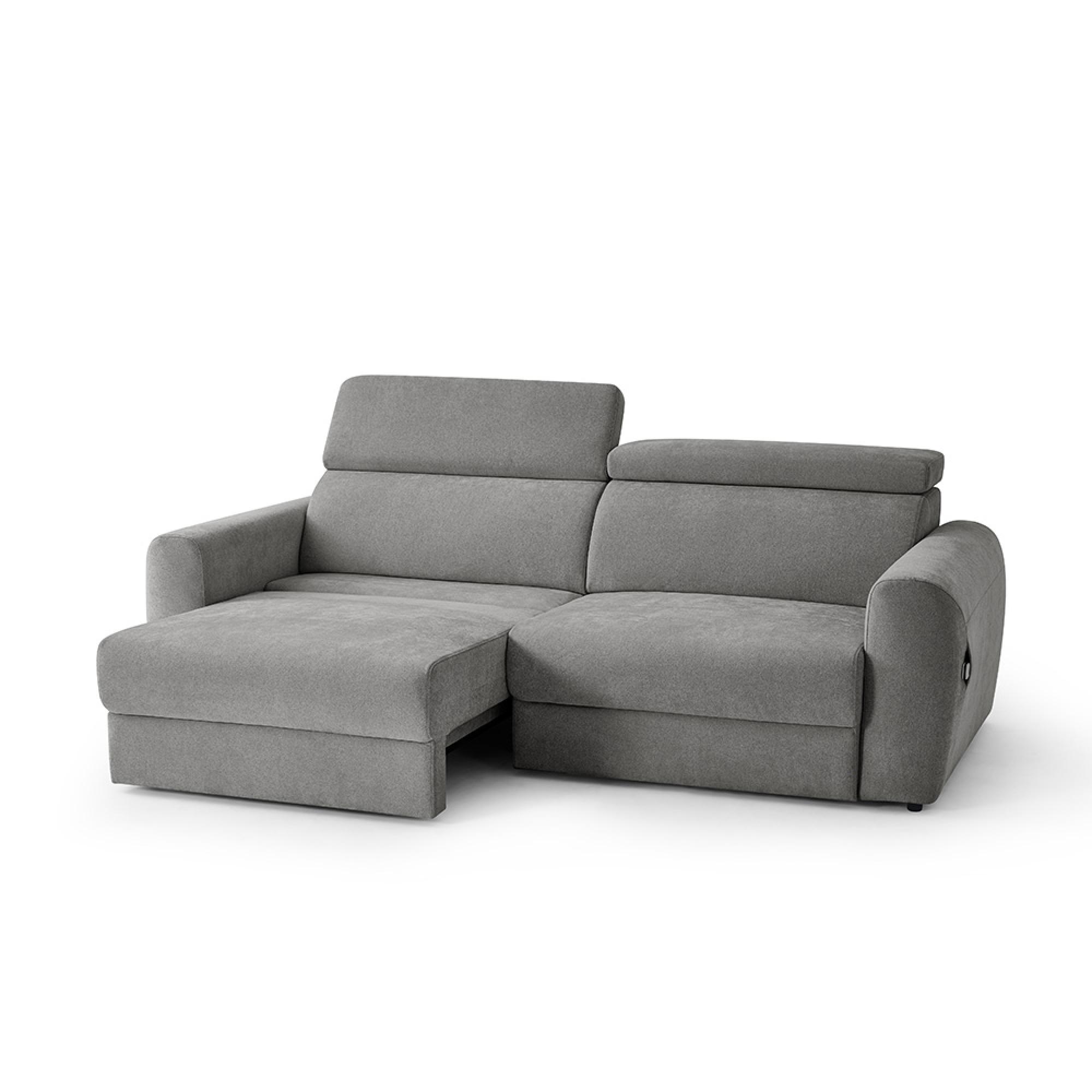 Dakota Electric Recliner Sofa Bed - Grey Fabric - 3 Seater - Pull Out