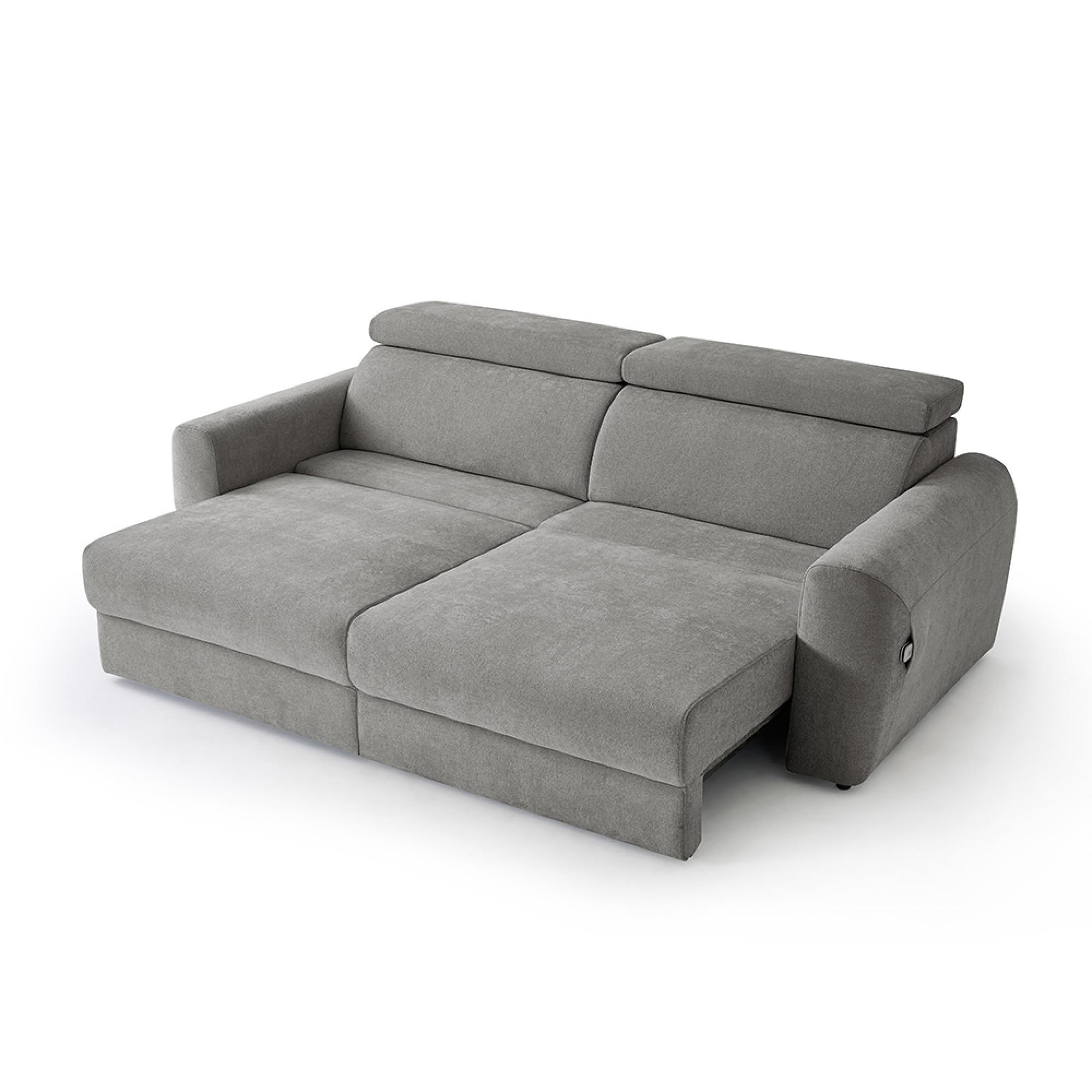 Dakota Electric Recliner Sofa Bed - Grey Fabric - 3 Seater - Pull Out