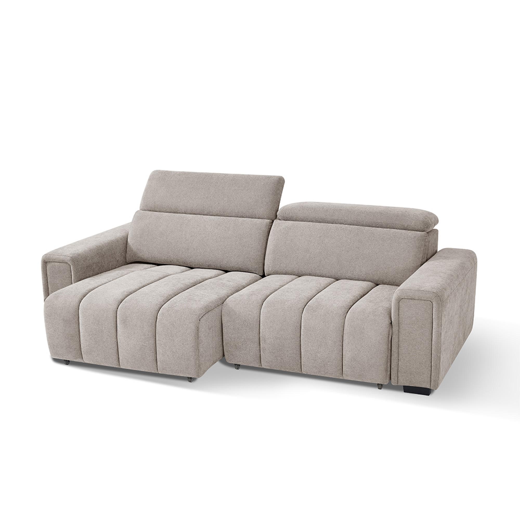Molly Electric Recliner Sofa Bed - Beige Fabric - 3 Seater - Click Clack