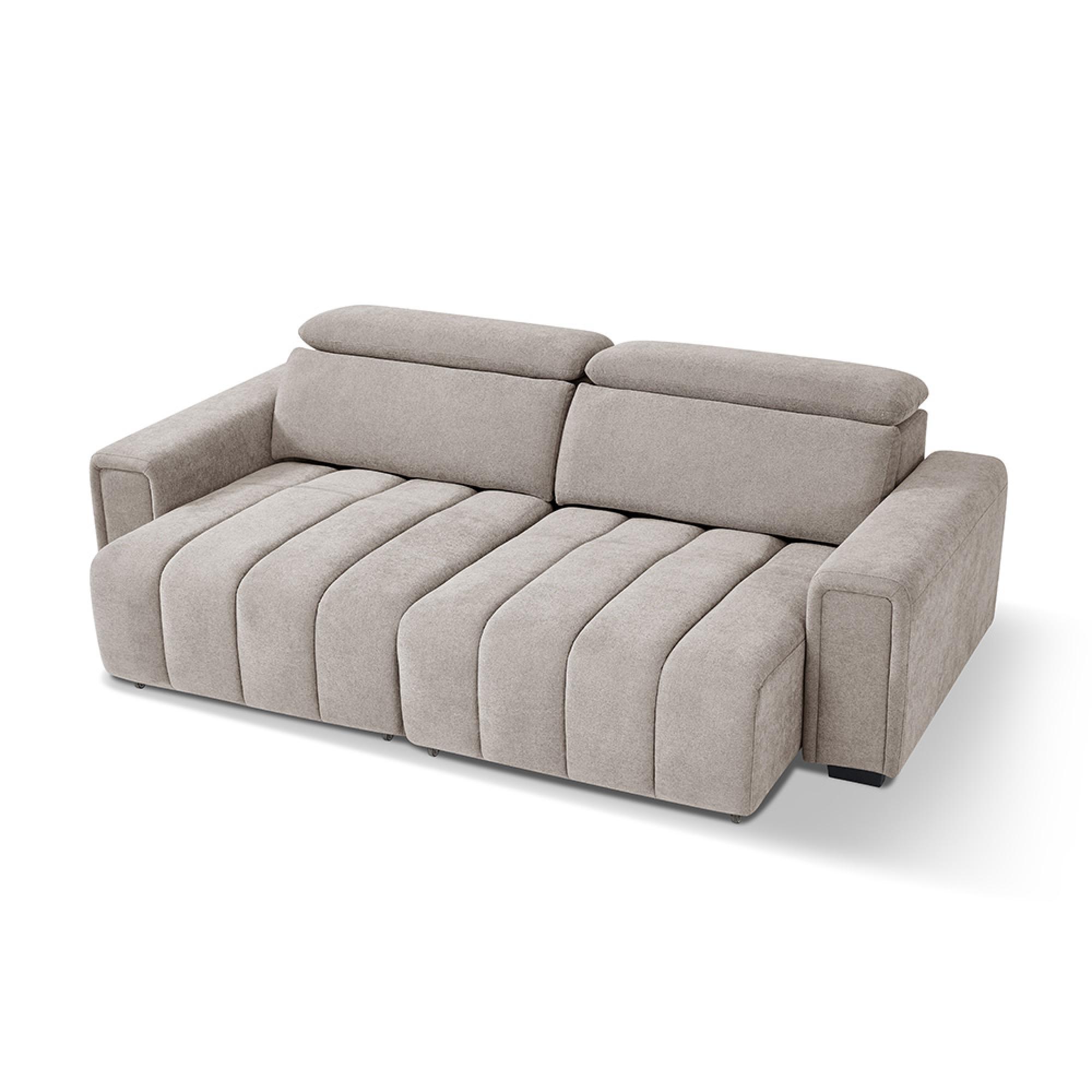 Molly Electric Recliner Sofa Bed - Beige Fabric - 3 Seater - Click Clack