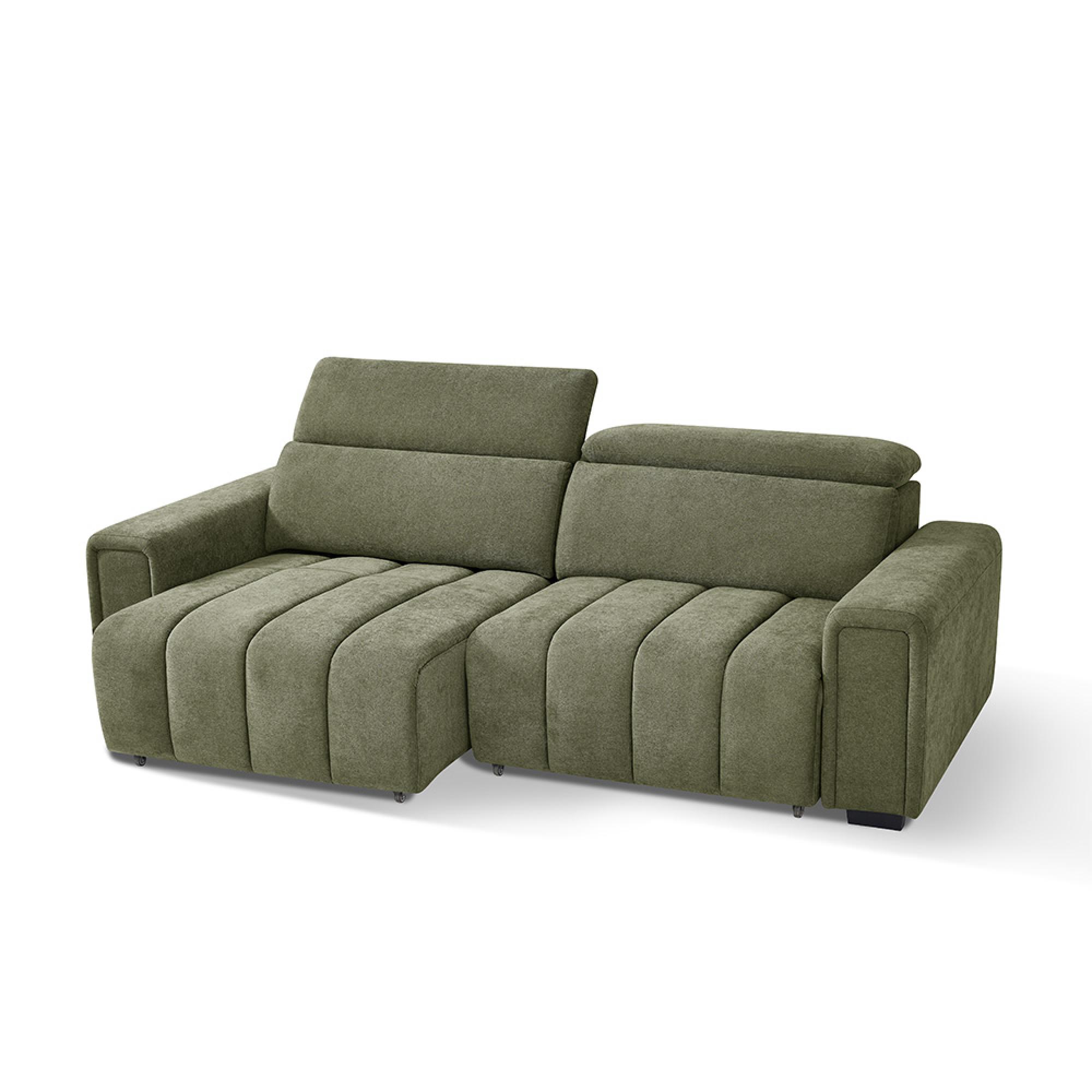 Molly Electric Recliner Sofa Bed - Green Fabric - 3 Seater - Click Clack