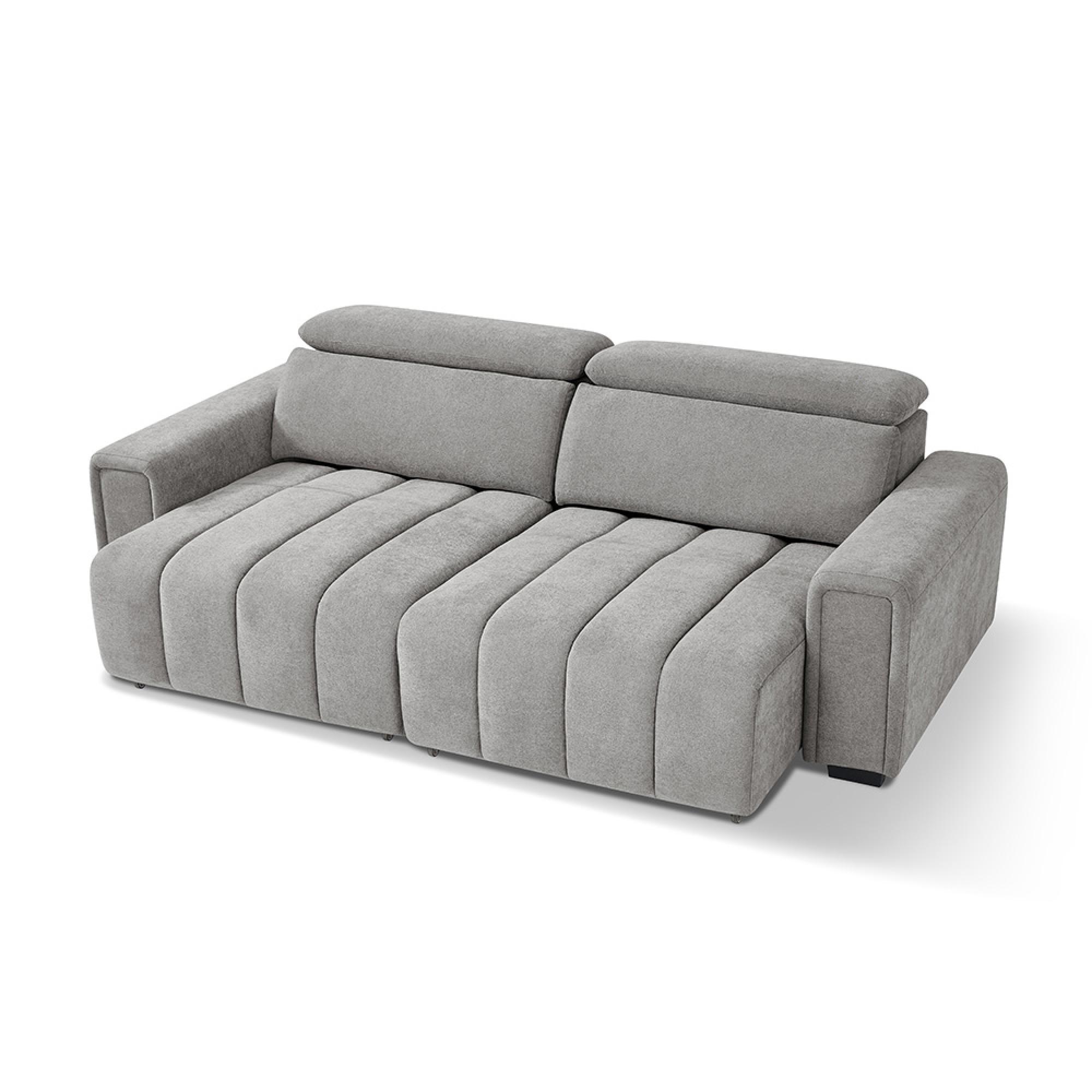 Molly Electric Recliner Sofa Bed - Grey Fabric - 3 Seater - Click Clack