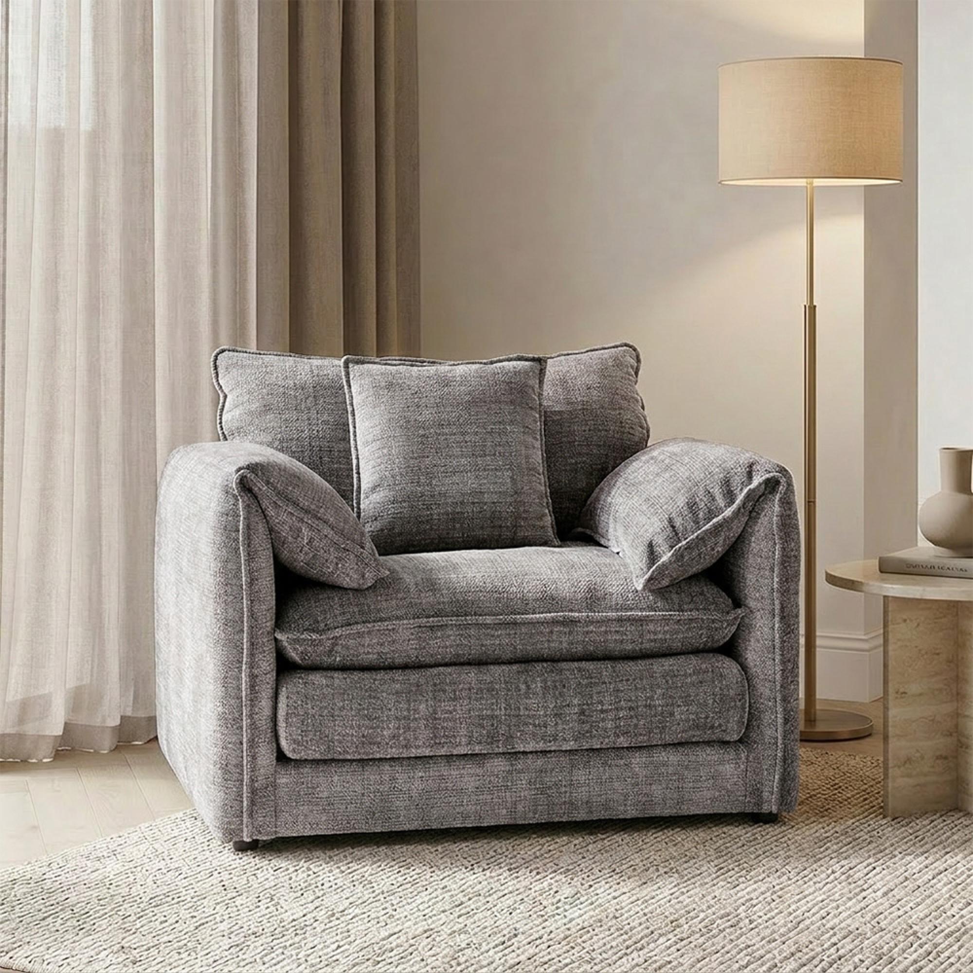 Solaya Armchair - Grey Fabric