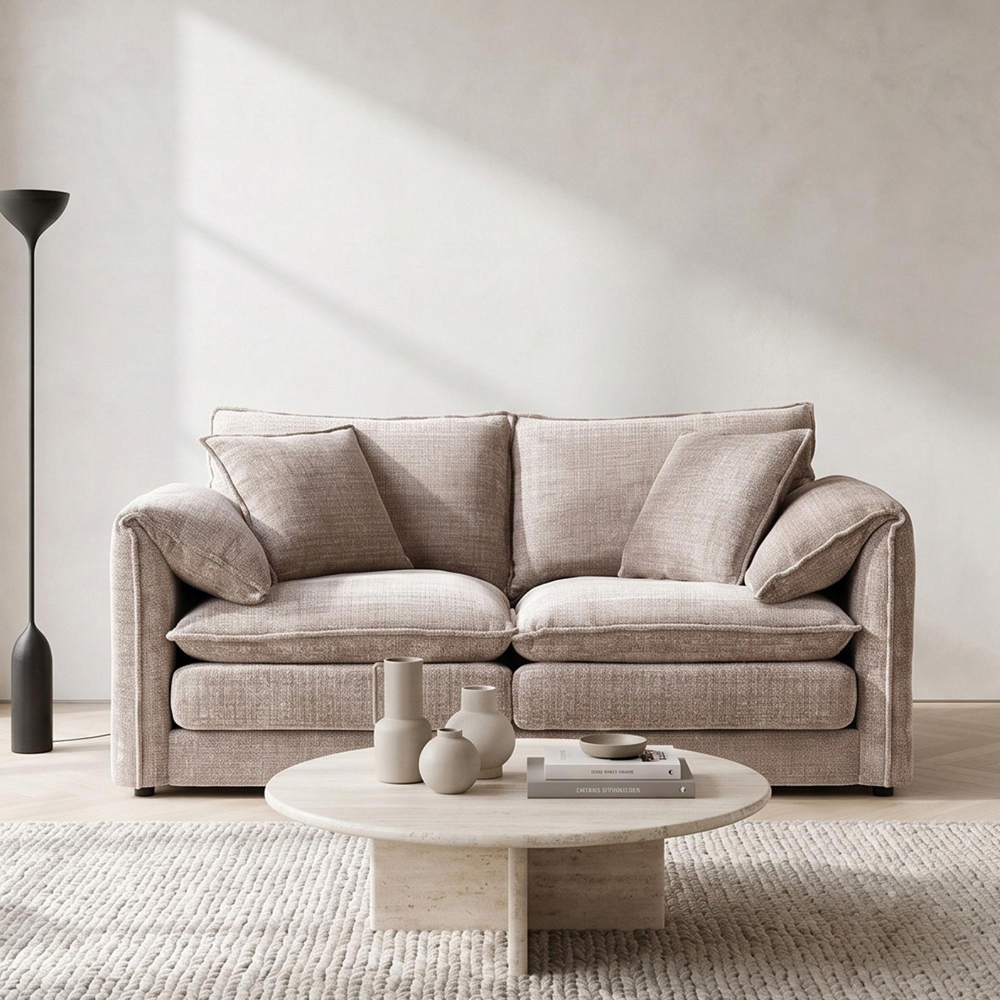 Solaya Sofa - Beige Fabric - 2 Seater