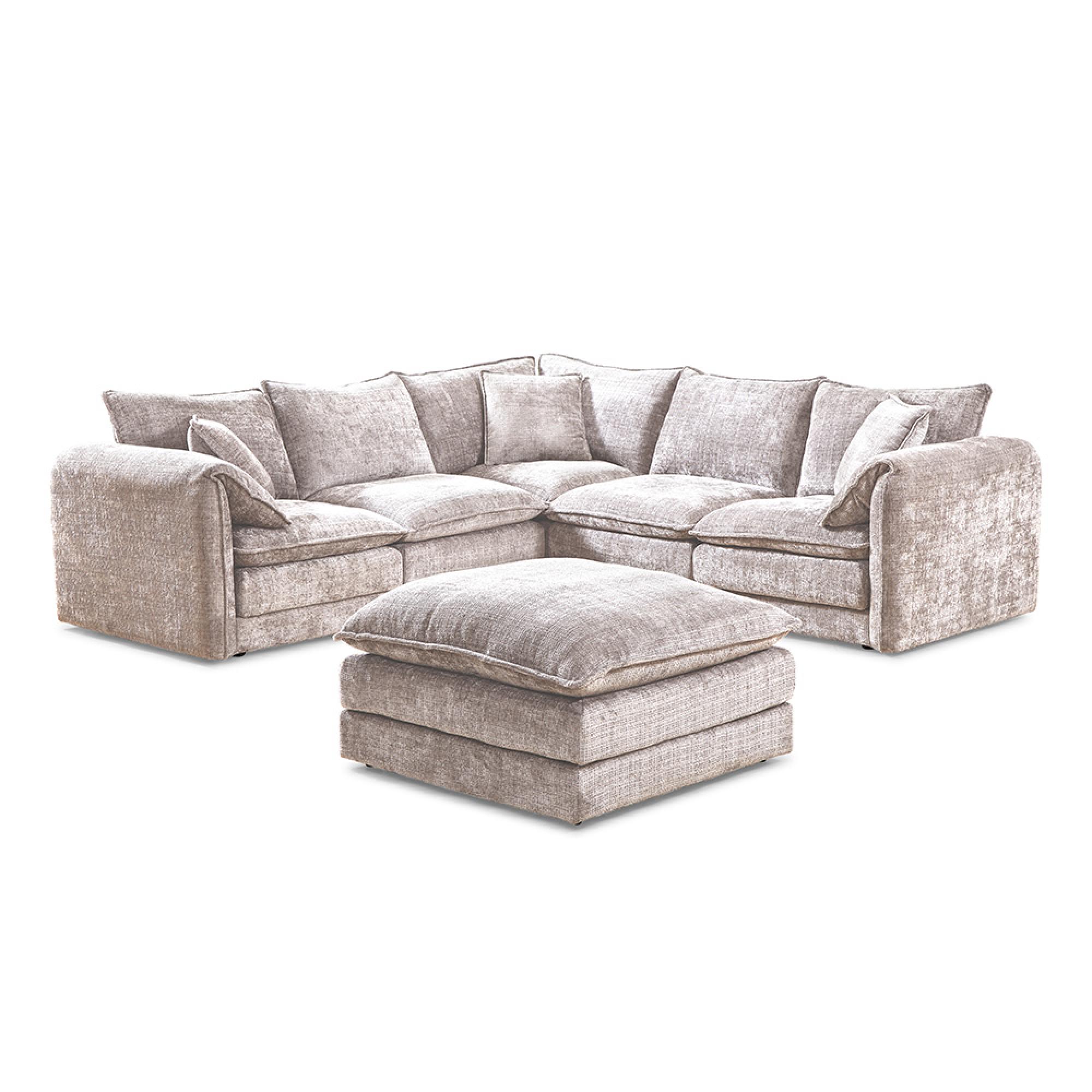 Solaya Corner Sofa - Beige Fabric - Large