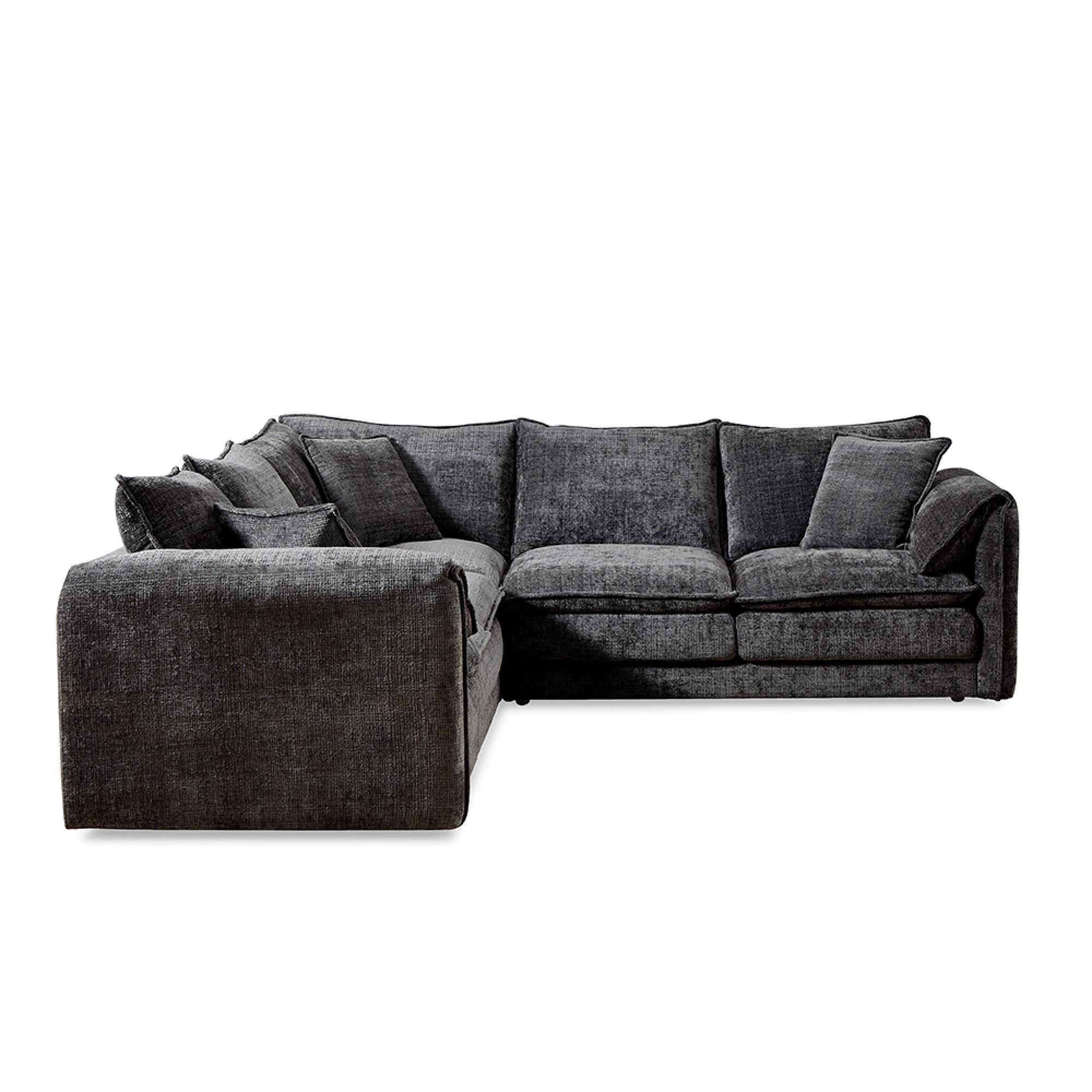 Solaya Corner Sofa - Black Fabric - Large