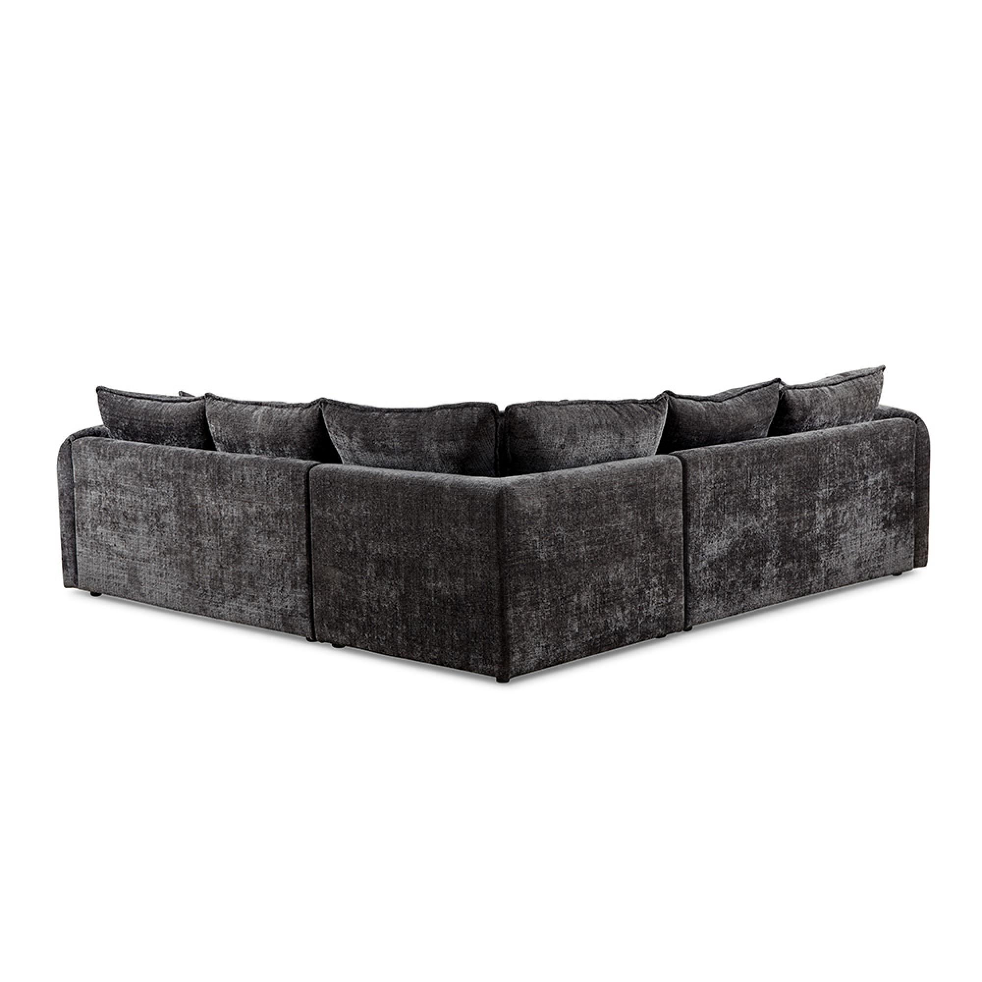 Solaya Corner Sofa - Black Fabric - Large