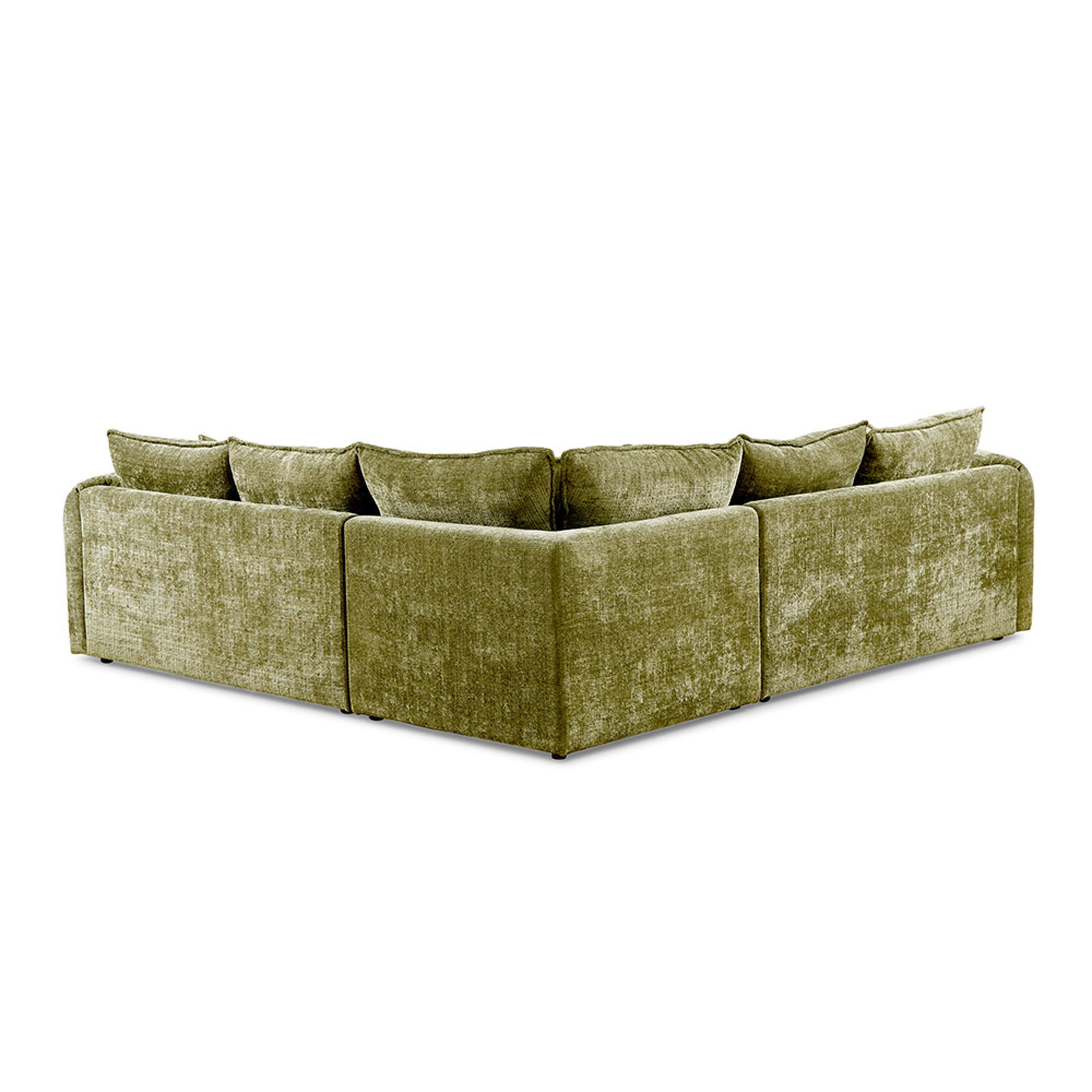 Solaya Corner Sofa - Green Fabric - Large